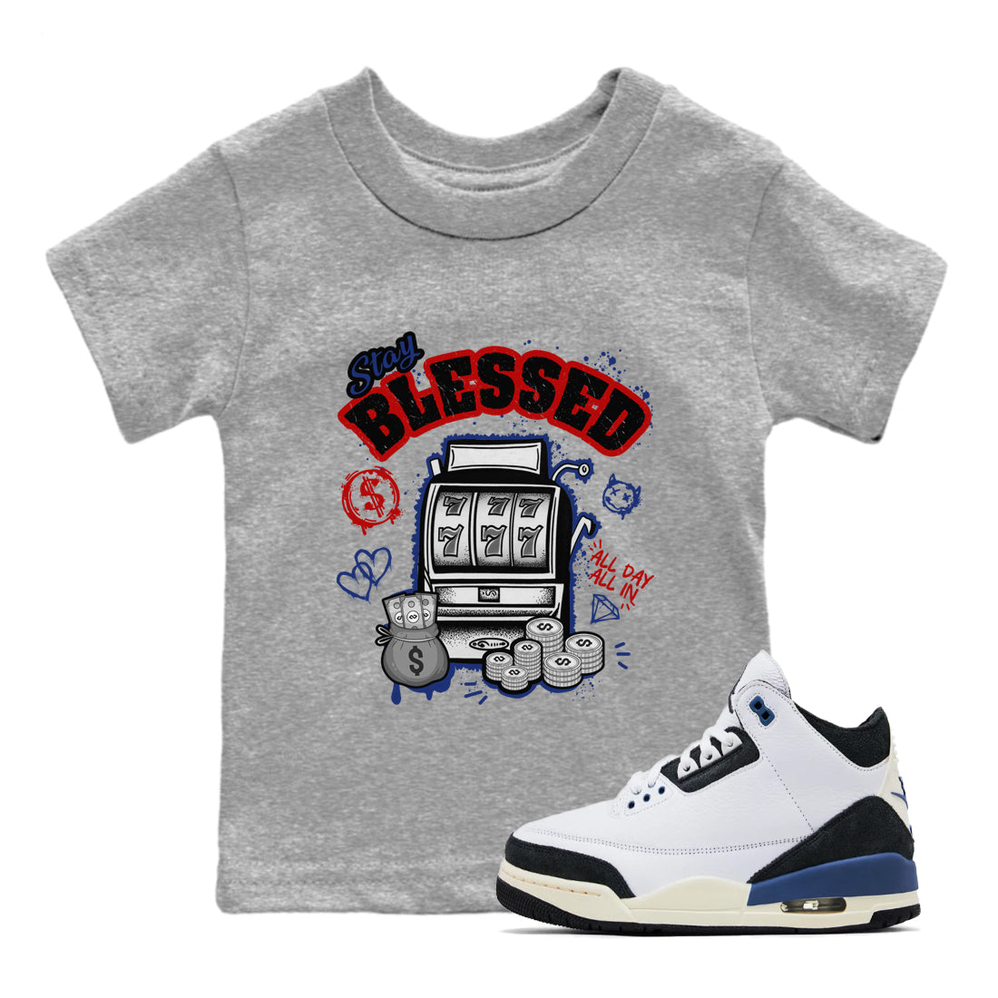 Stay Blessed snkmatch Tees Kids - Air Jordan 1 Rare Air