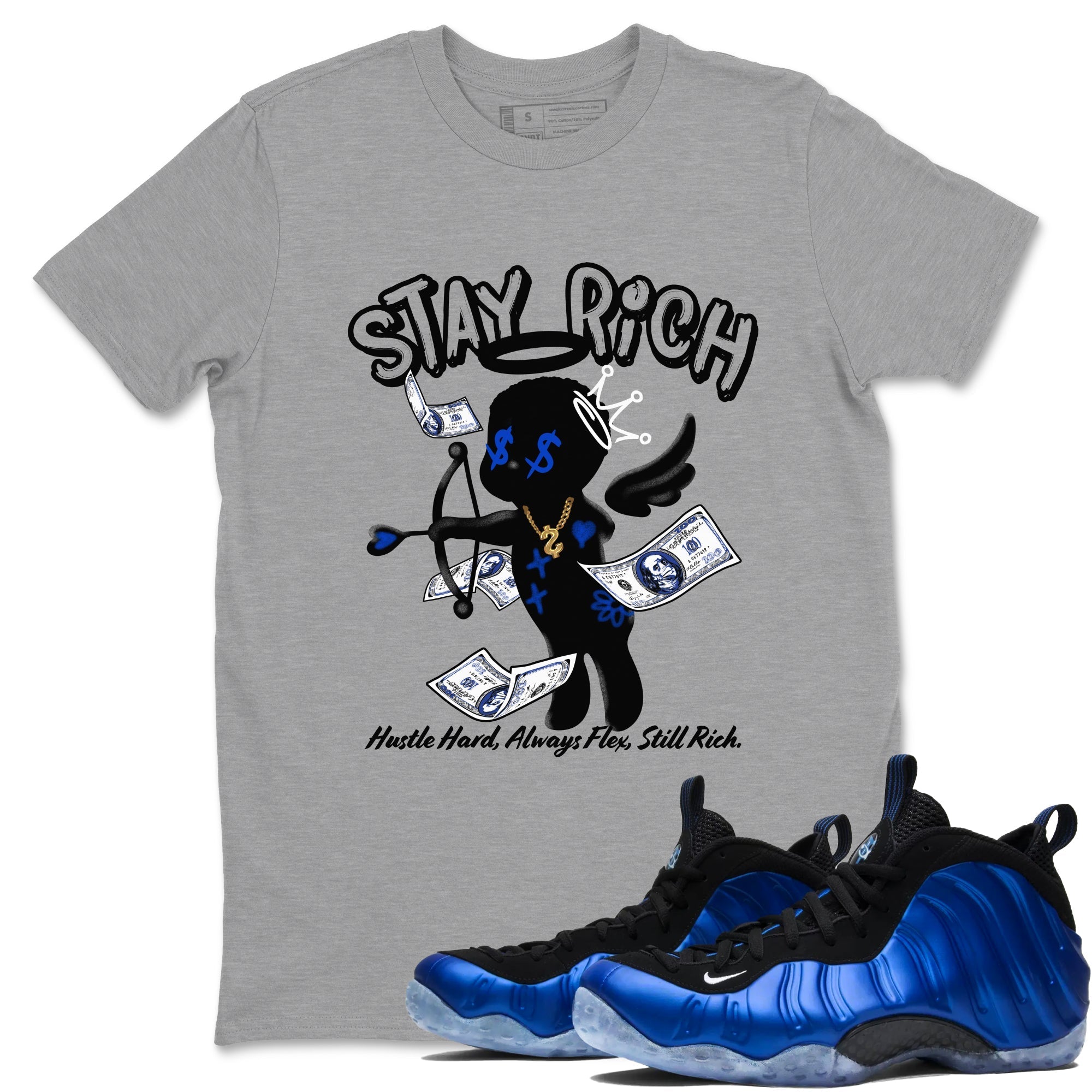 Stay Rich snkmatch Tees - Air Foamposite One Royal