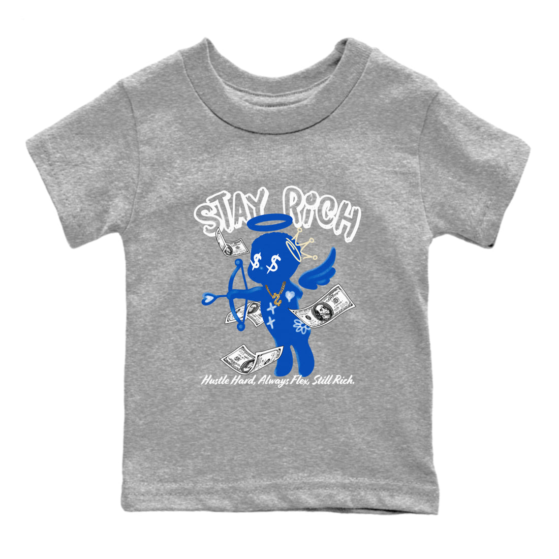 Stay Rich snkmatch Tees Kids - Air Jordan 1 Game Royal
