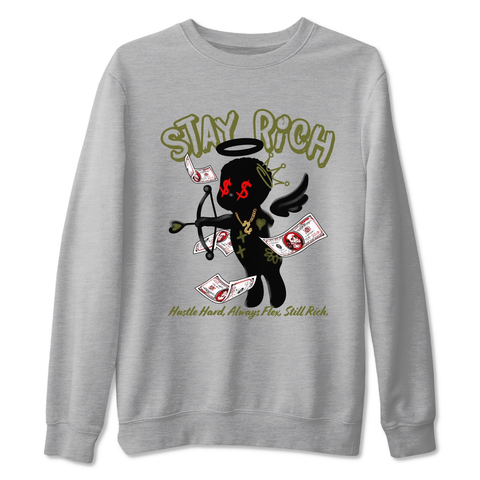 Stay Rich snkmatch Tees - Air Jordan 1 Travis Scott Medium Olive