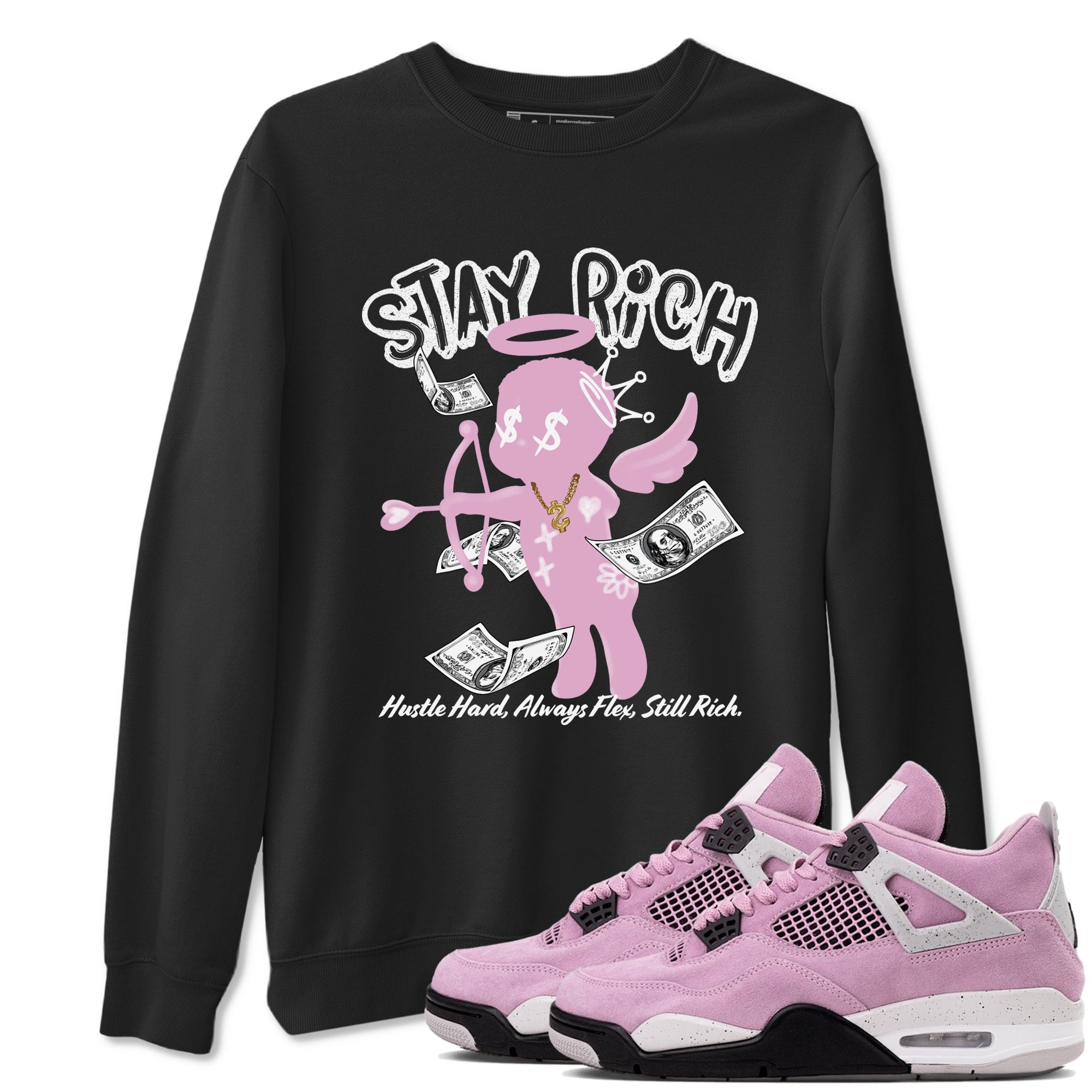Stay Rich snkmatch Tees - Air Jordan 4 Orchid