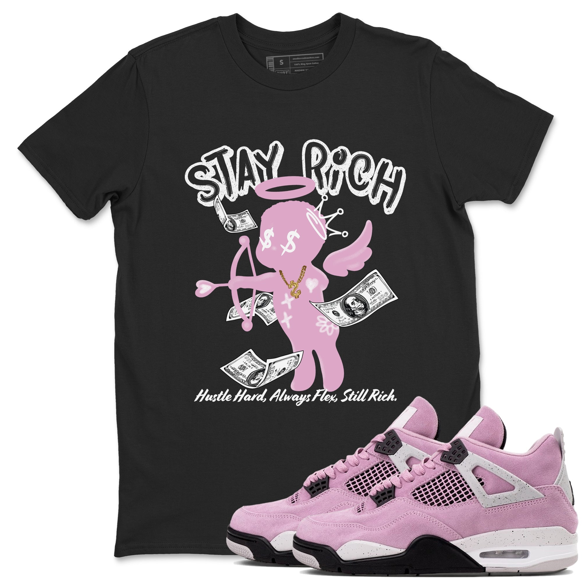 Stay Rich snkmatch Tees - Air Jordan 4 Orchid