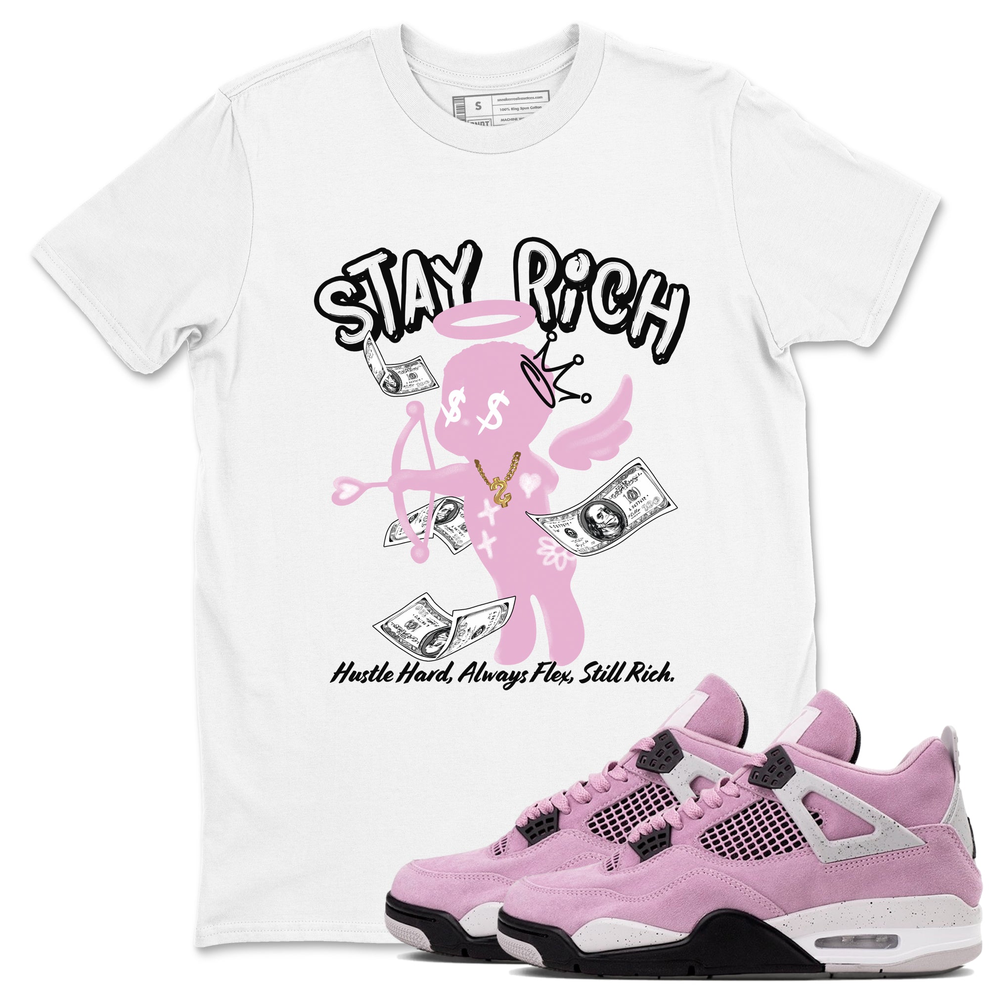 Stay Rich snkmatch Tees - Air Jordan 4 Orchid