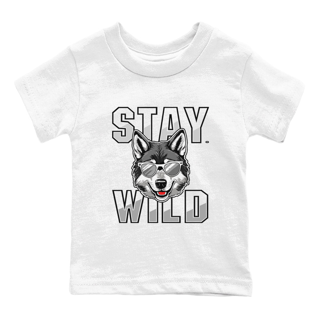 Stay Wild snkmatch Tees Kids - Air Jordan 12 Black Wolf Grey