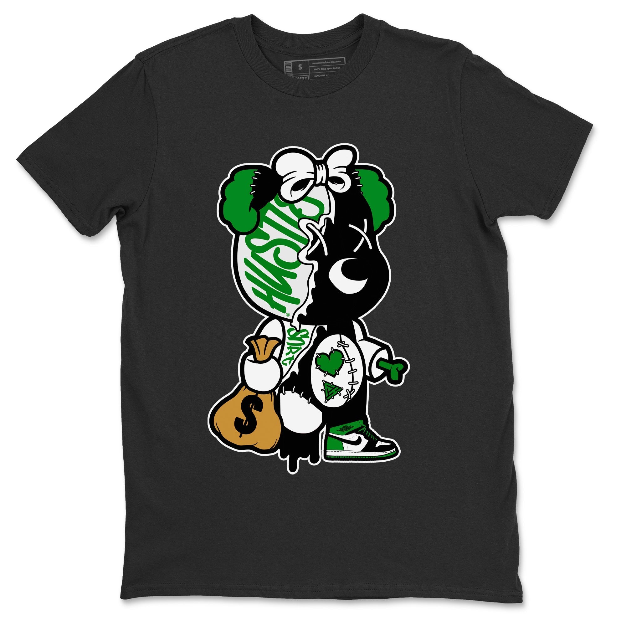 Stitched Hustle Bear Unisex Tops - Air Jordan 1 Celtics