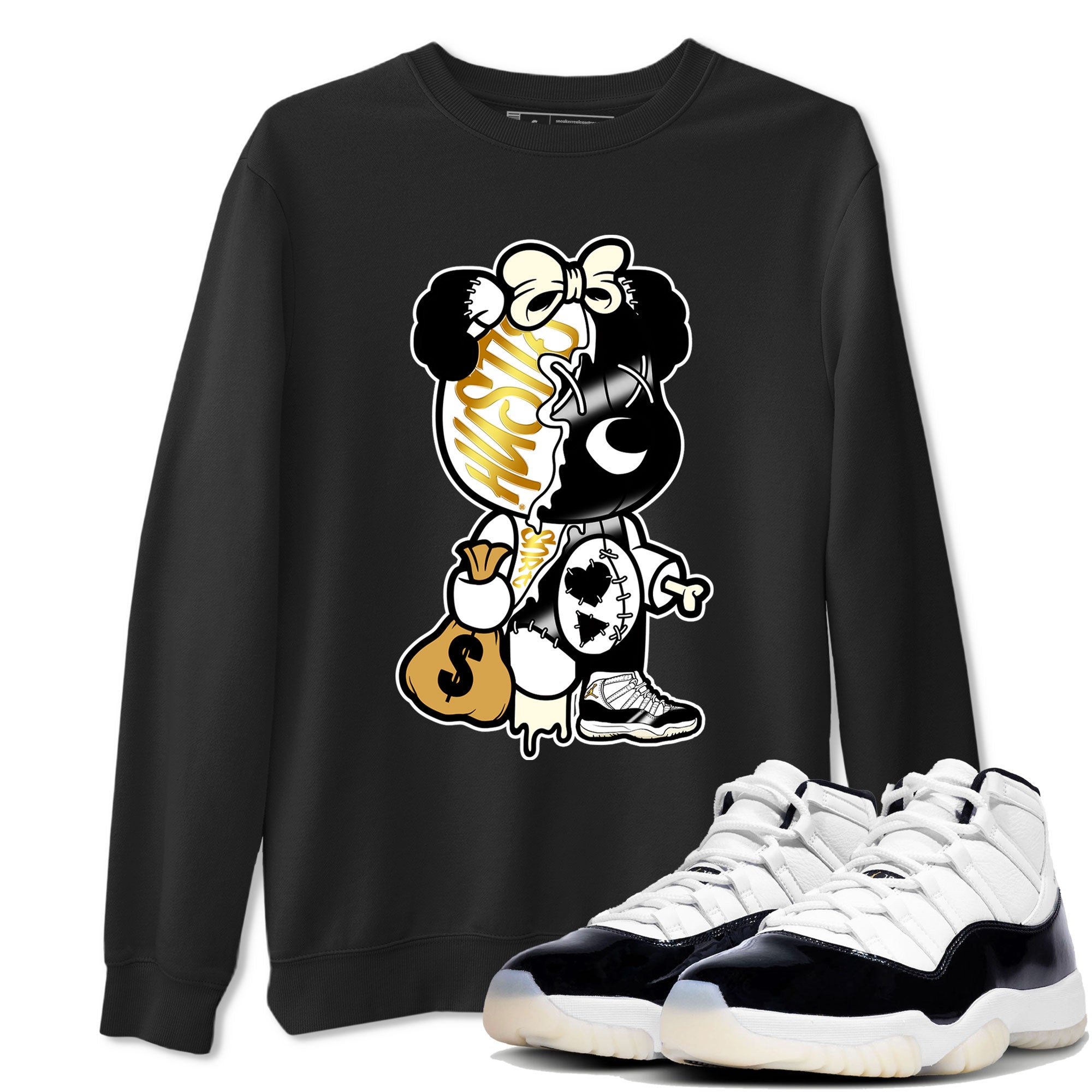 Stitched Hustle Bear snkmatch Tee - Air Jordan 11 Gratitude