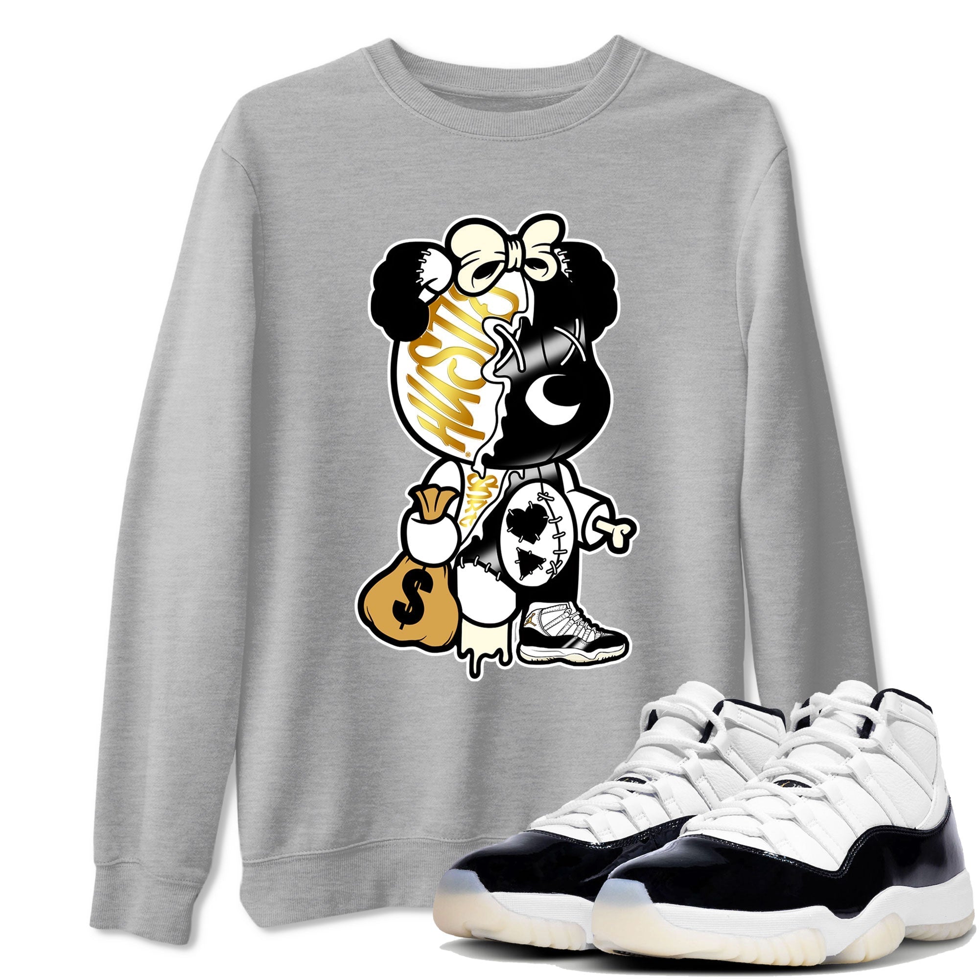 Stitched Hustle Bear snkmatch Tee - Air Jordan 11 Gratitude