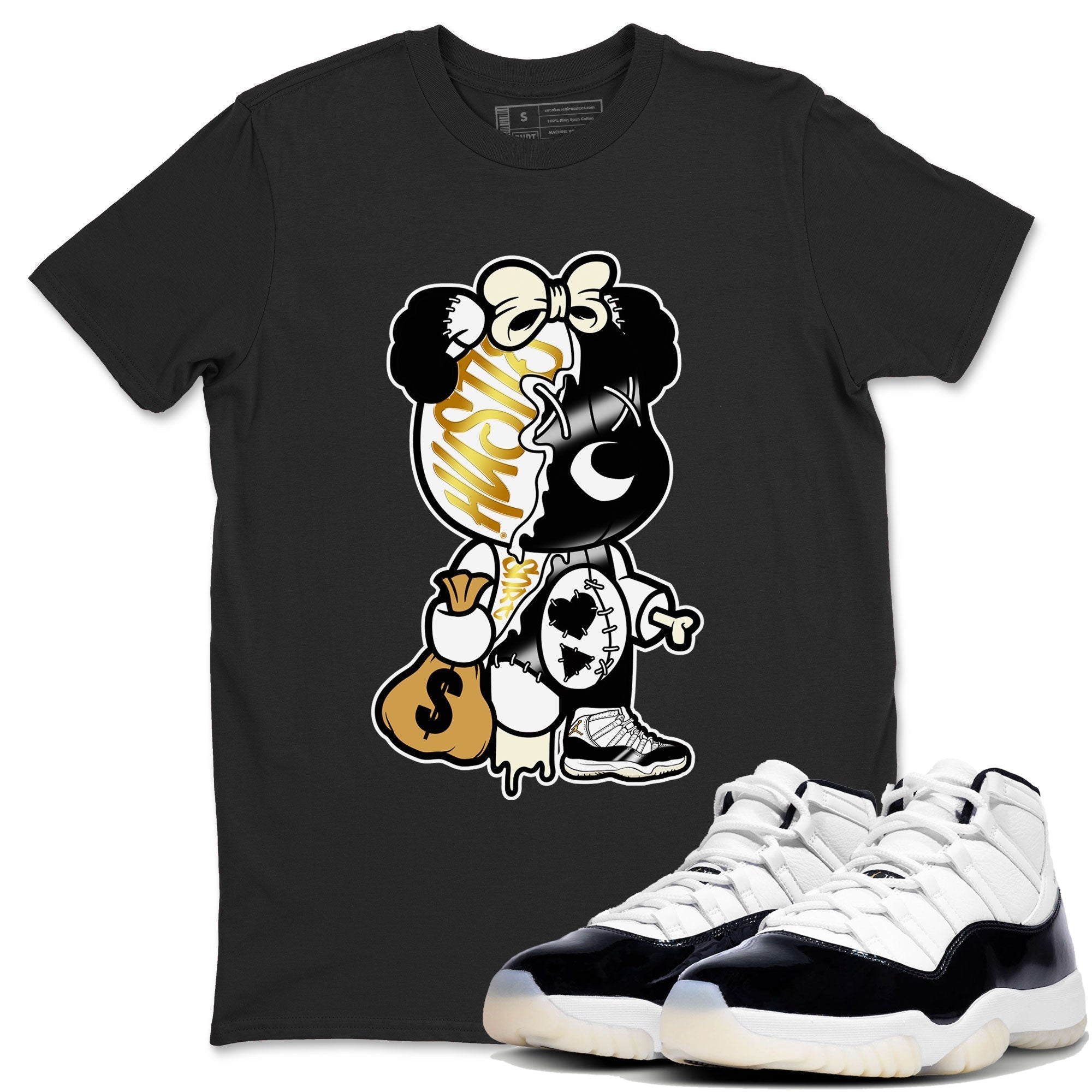 Stitched Hustle Bear snkmatch Tee - Air Jordan 11 Gratitude