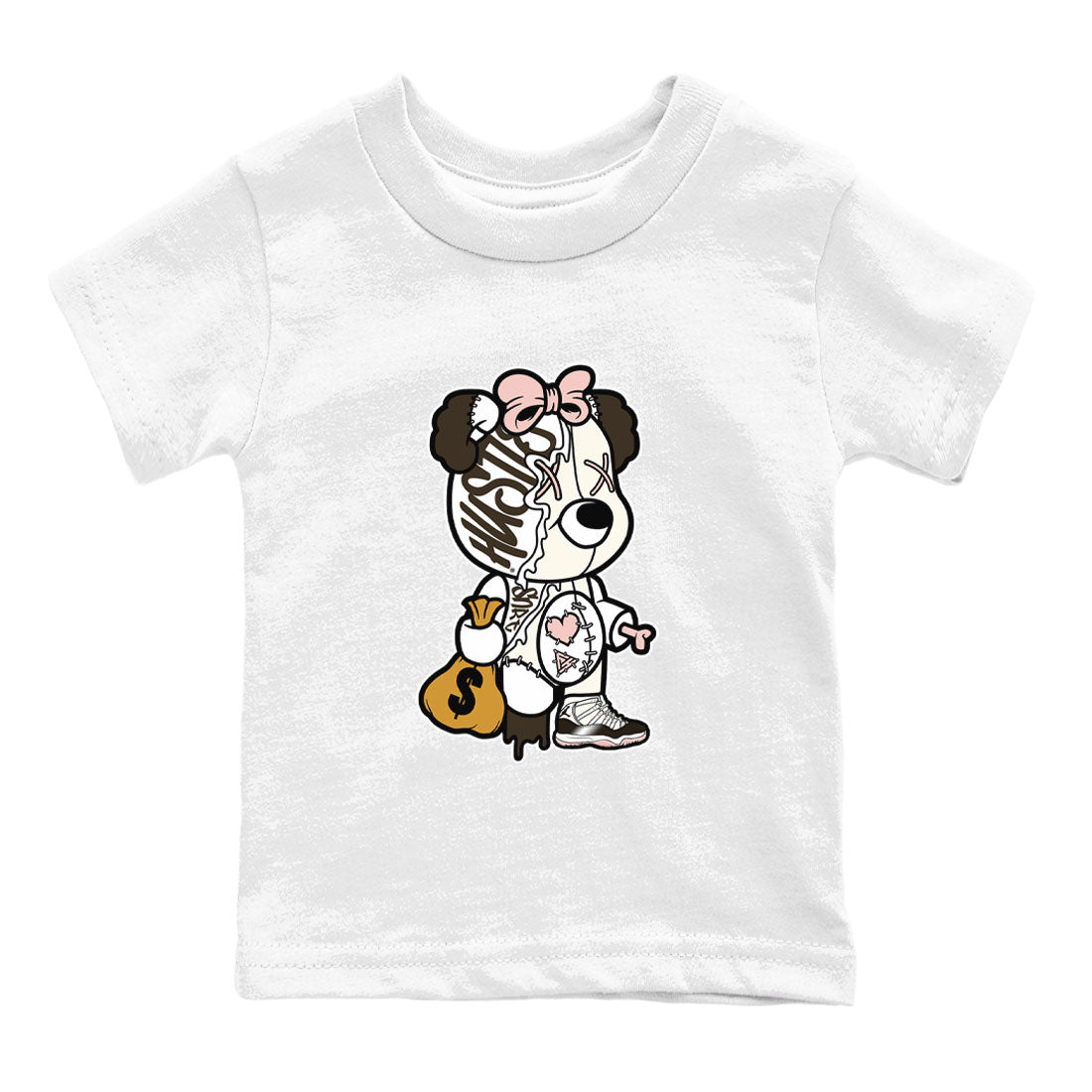 Stitched Hustle Bear snkmatch Tee Kids - Air Jordan 11 Neapolitan