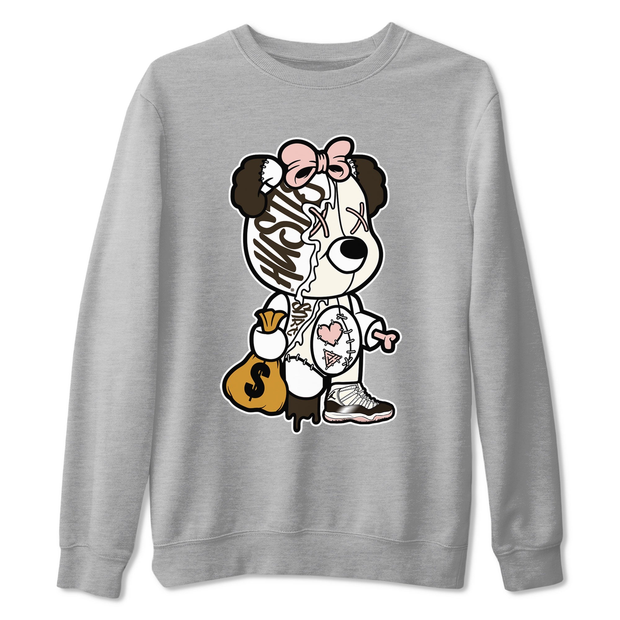 Stitched Hustle Bear snkmatch Tee - Air Jordan 11 Neapolitan
