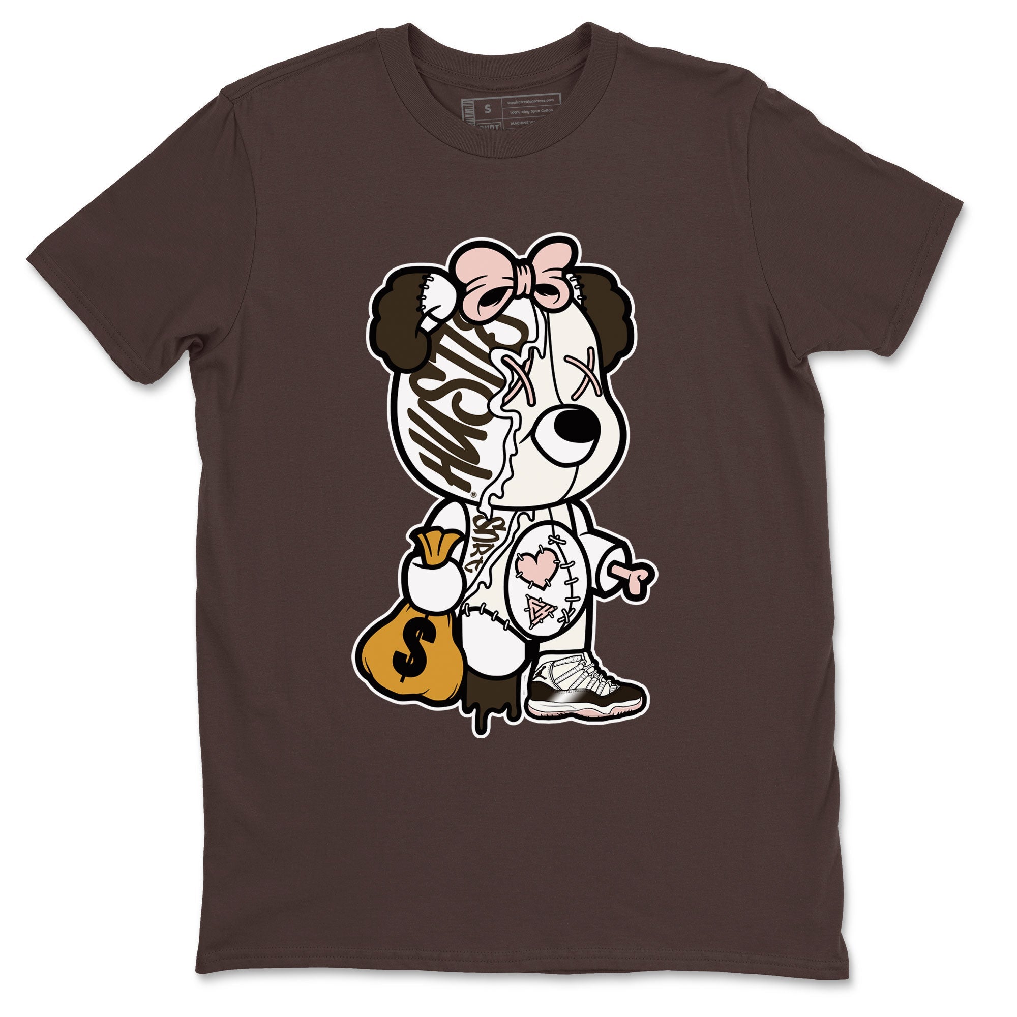 Stitched Hustle Bear snkmatch Tee - Air Jordan 11 Neapolitan