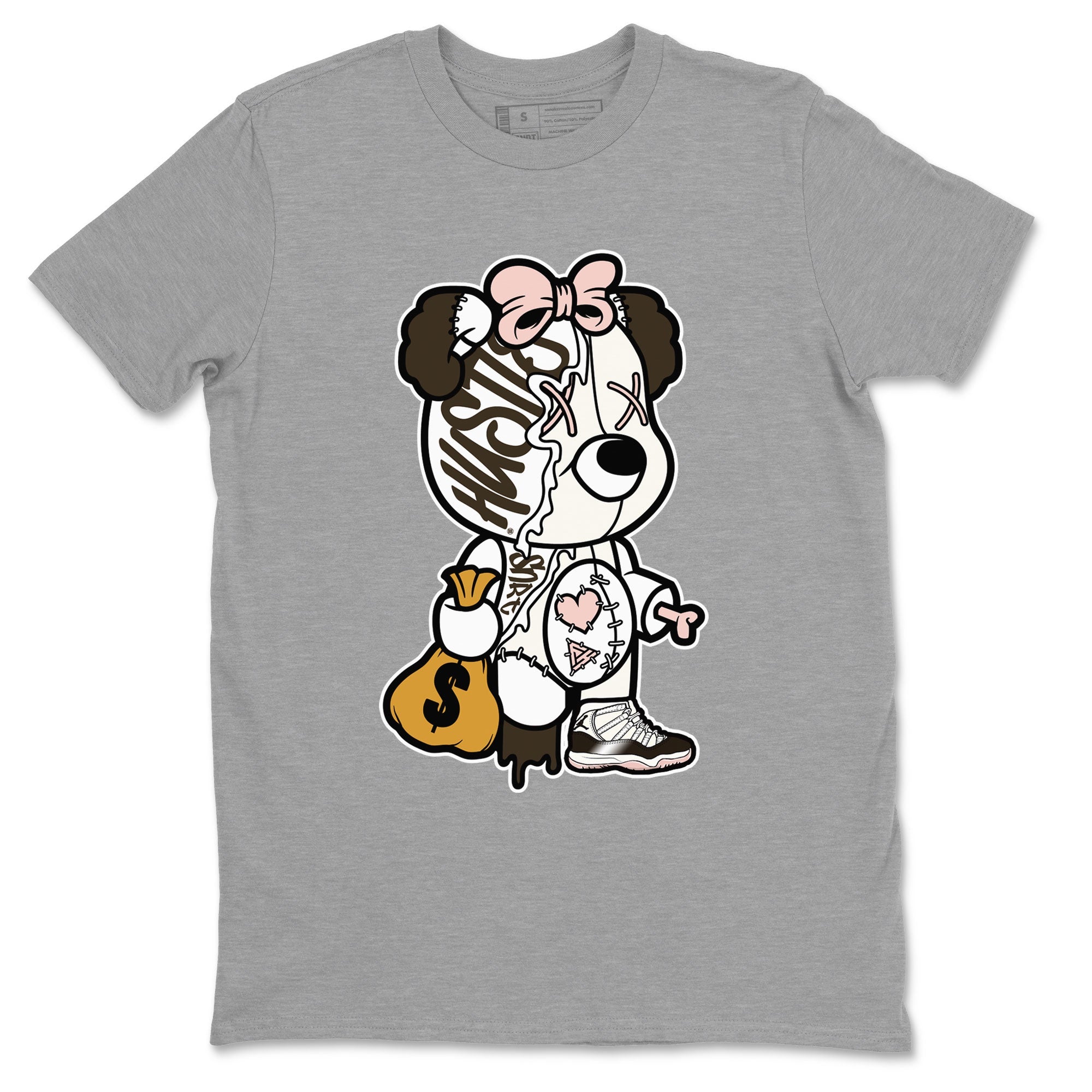 Stitched Hustle Bear snkmatch Tee - Air Jordan 11 Neapolitan
