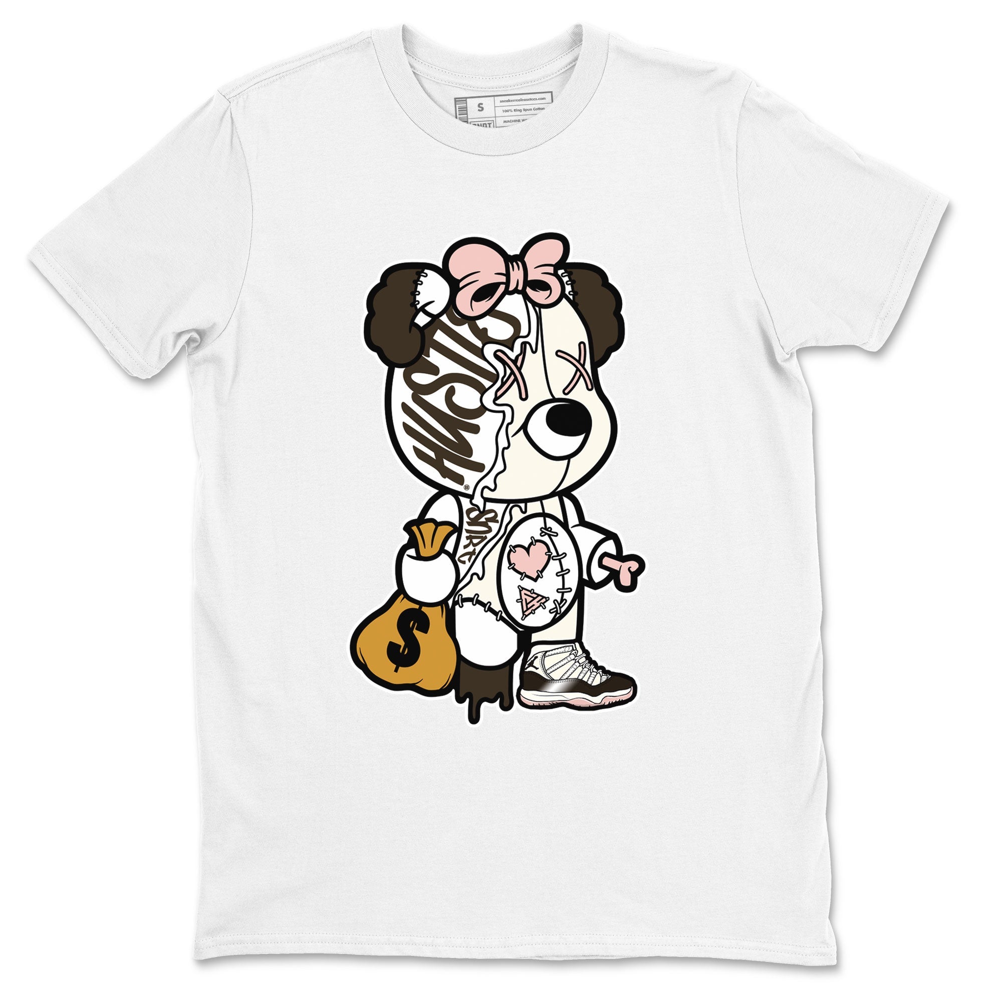 Stitched Hustle Bear snkmatch Tee - Air Jordan 11 Neapolitan