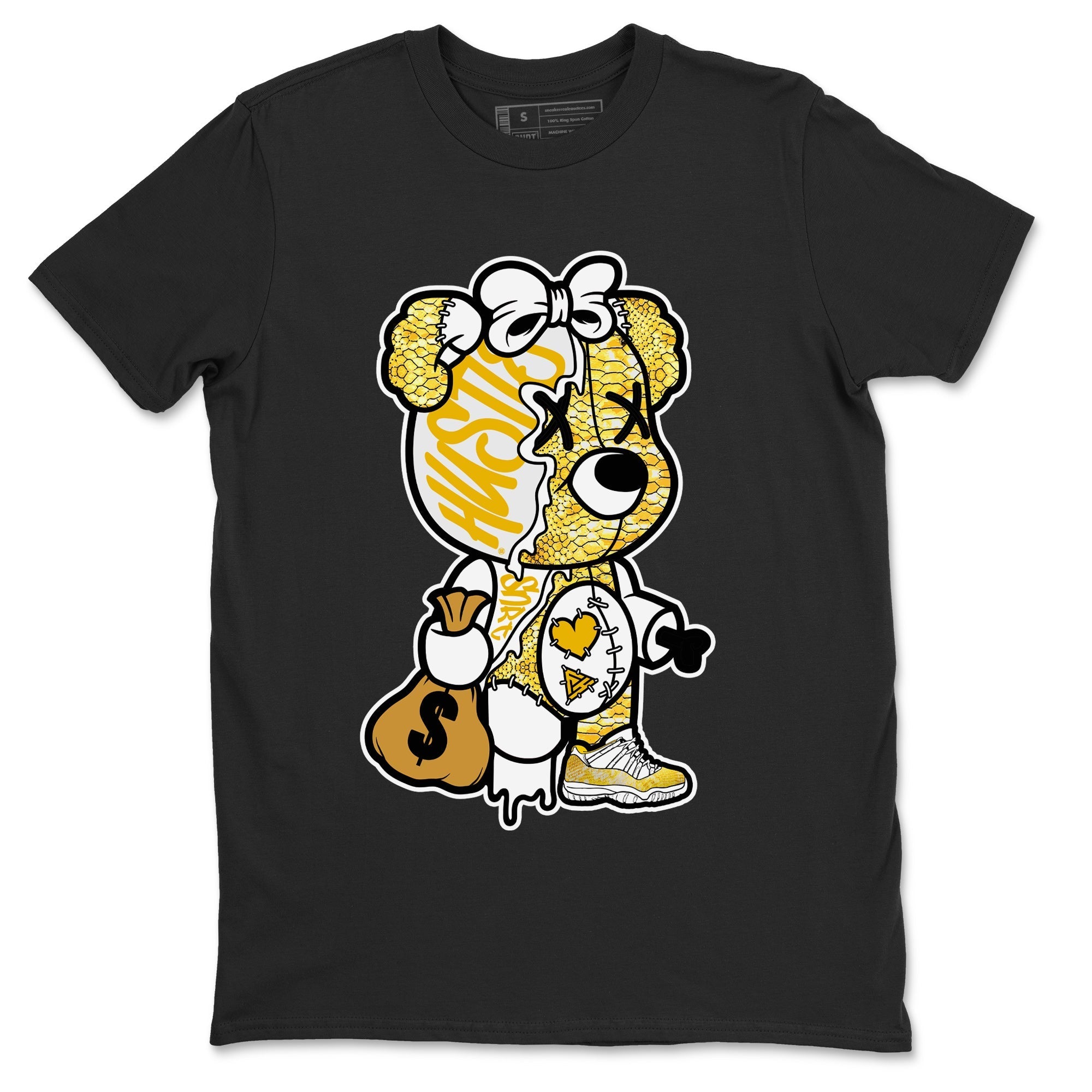 Stitched Hustle Bear Unisex Tops - Air Jordan 11 Yellow Python