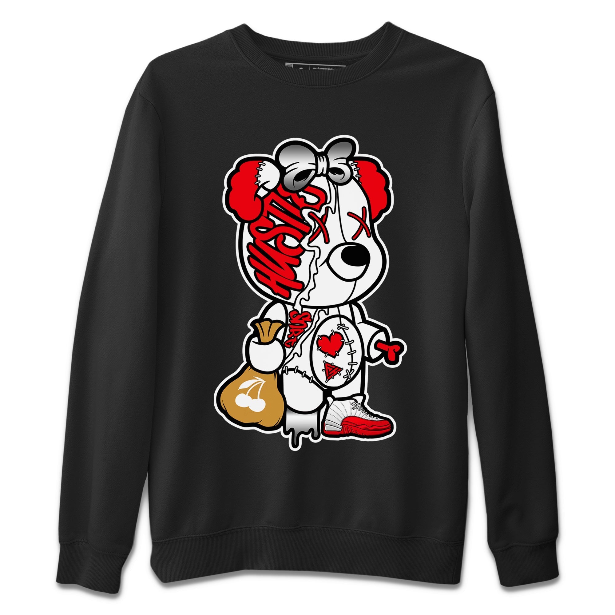 Stitched Hustle Bear Unisex Tops - Air Jordan 12 Cherry