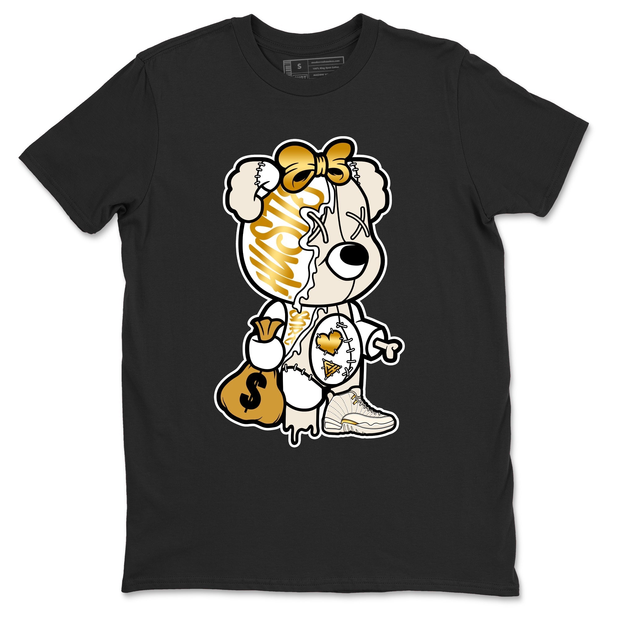 Stitched Hustle Bear snkmatch Tees - Air Jordan 12 Phantom