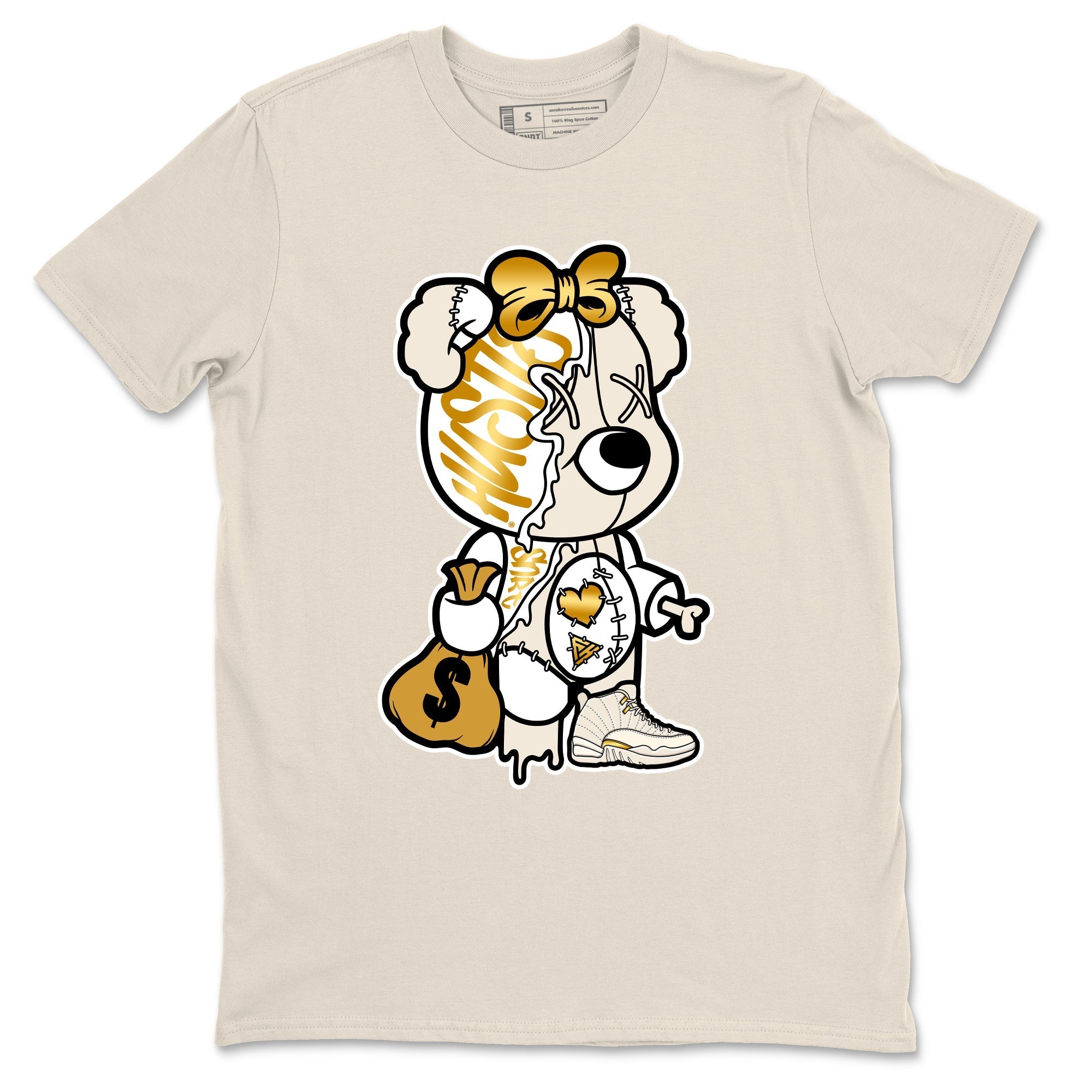Stitched Hustle Bear snkmatch Tees - Air Jordan 12 Phantom