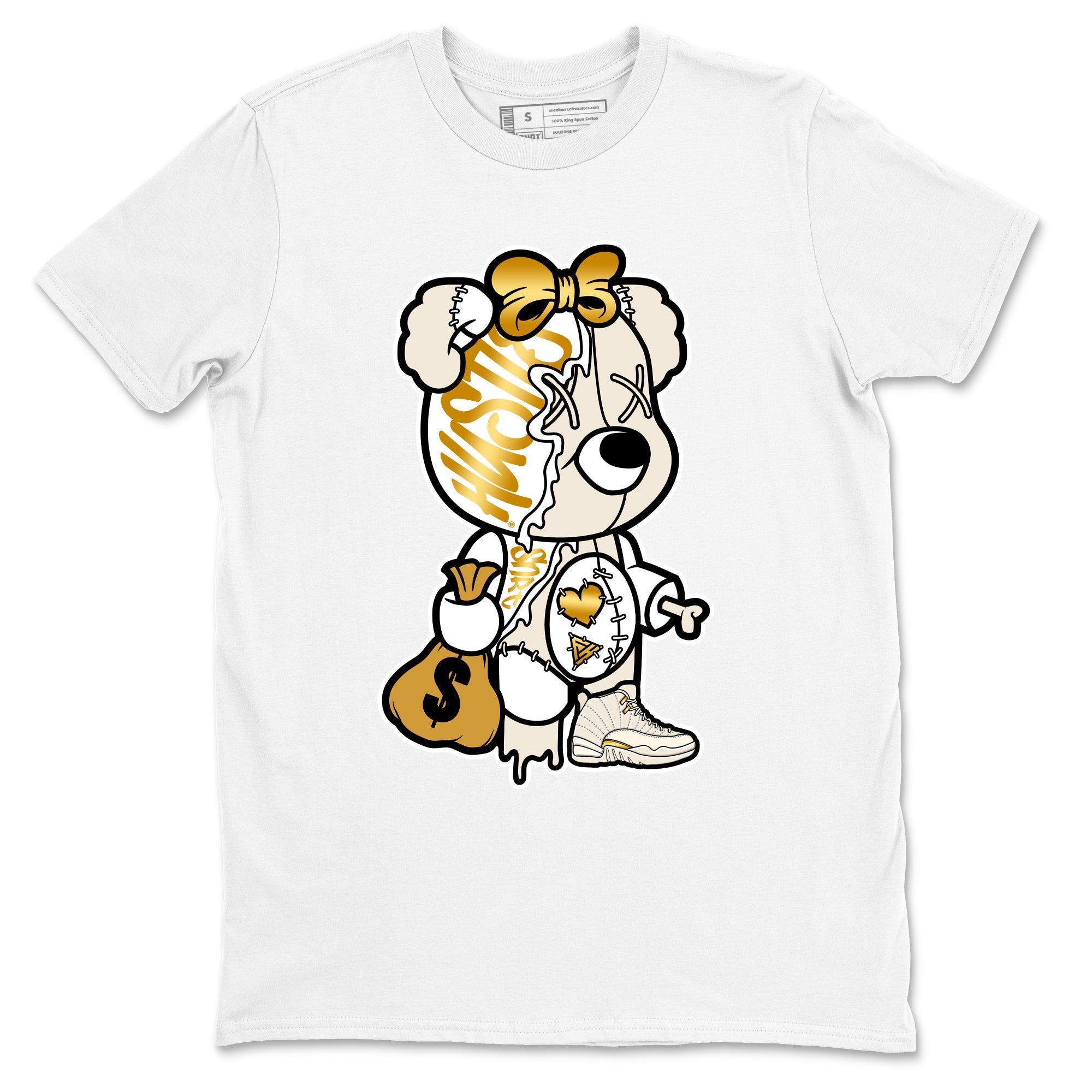 Stitched Hustle Bear snkmatch Tees - Air Jordan 12 Phantom