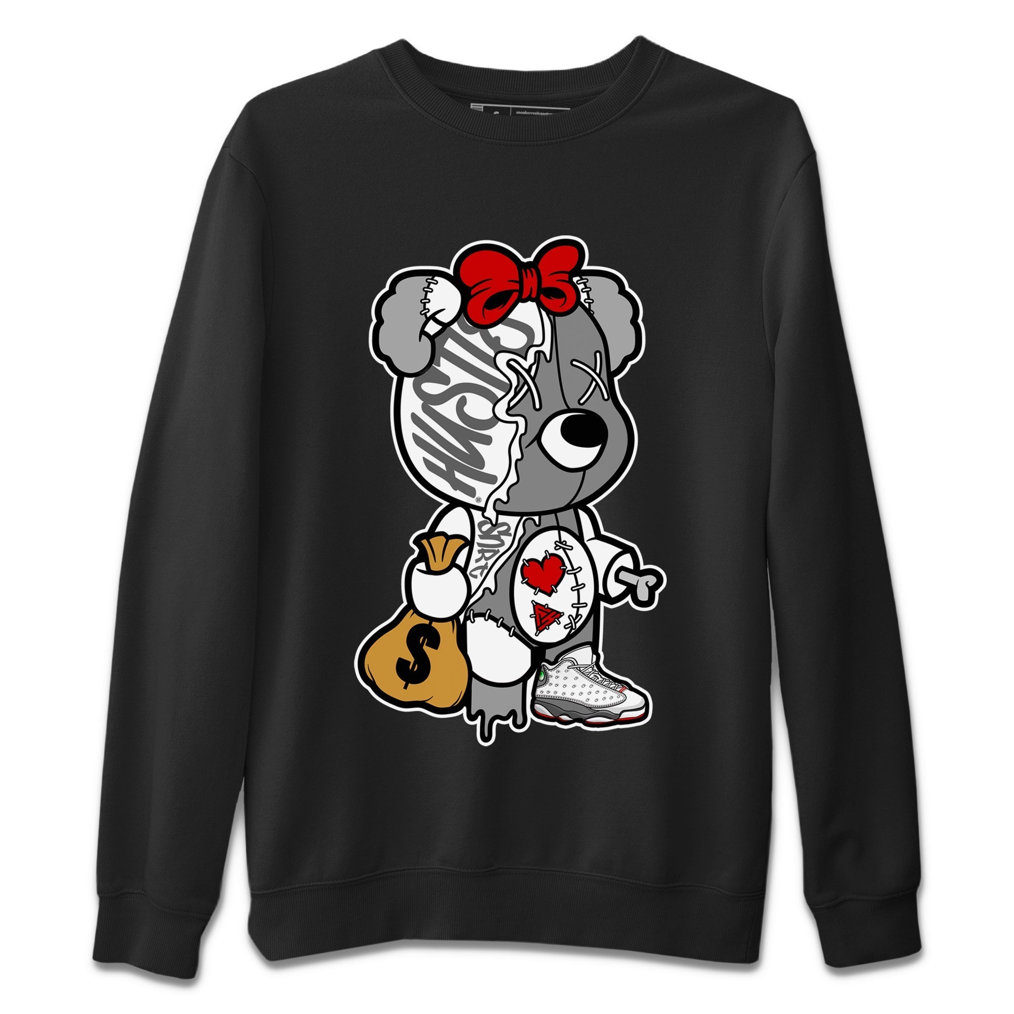 Stitched Hustle Bear Unisex Tops - Air Jordan 13 Wolf Grey