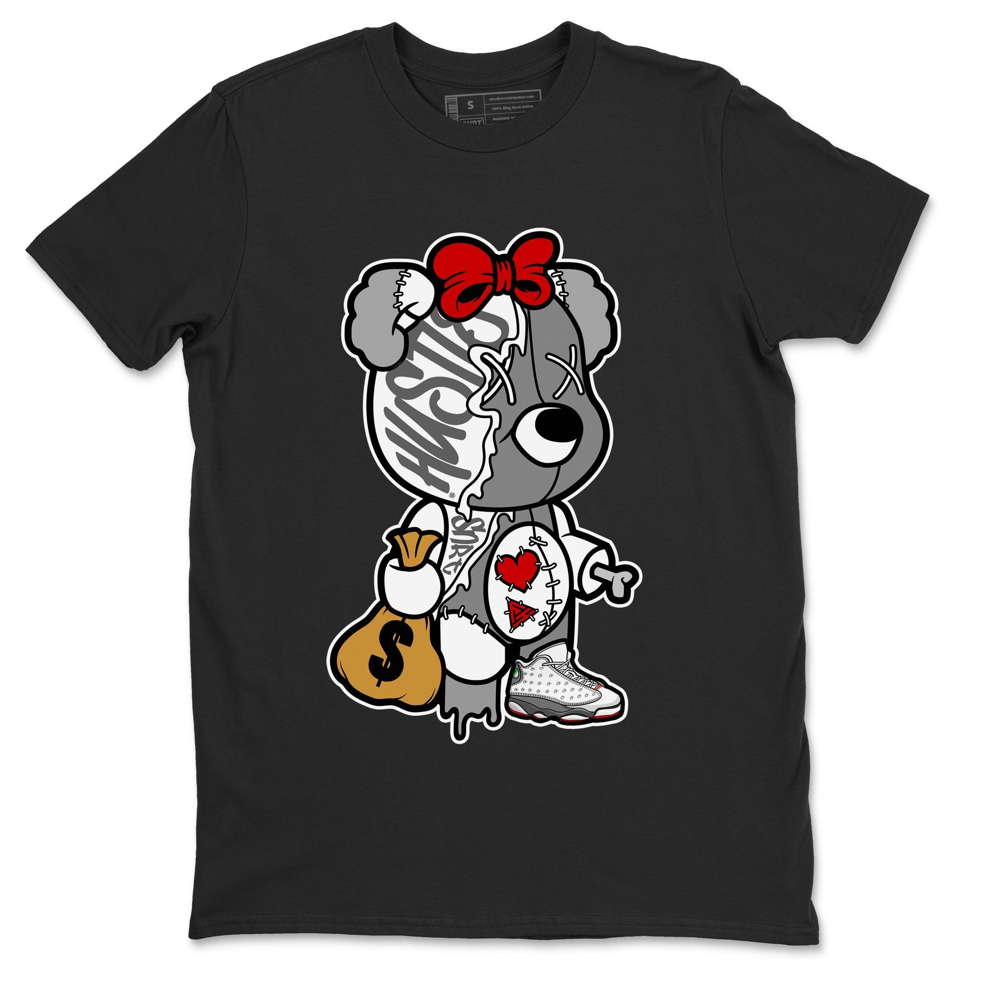 Stitched Hustle Bear Unisex Tops - Air Jordan 13 Wolf Grey