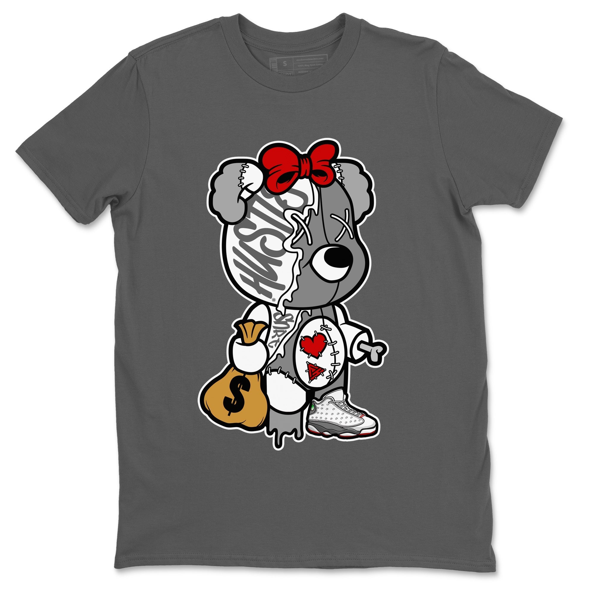 Stitched Hustle Bear Unisex Tops - Air Jordan 13 Wolf Grey