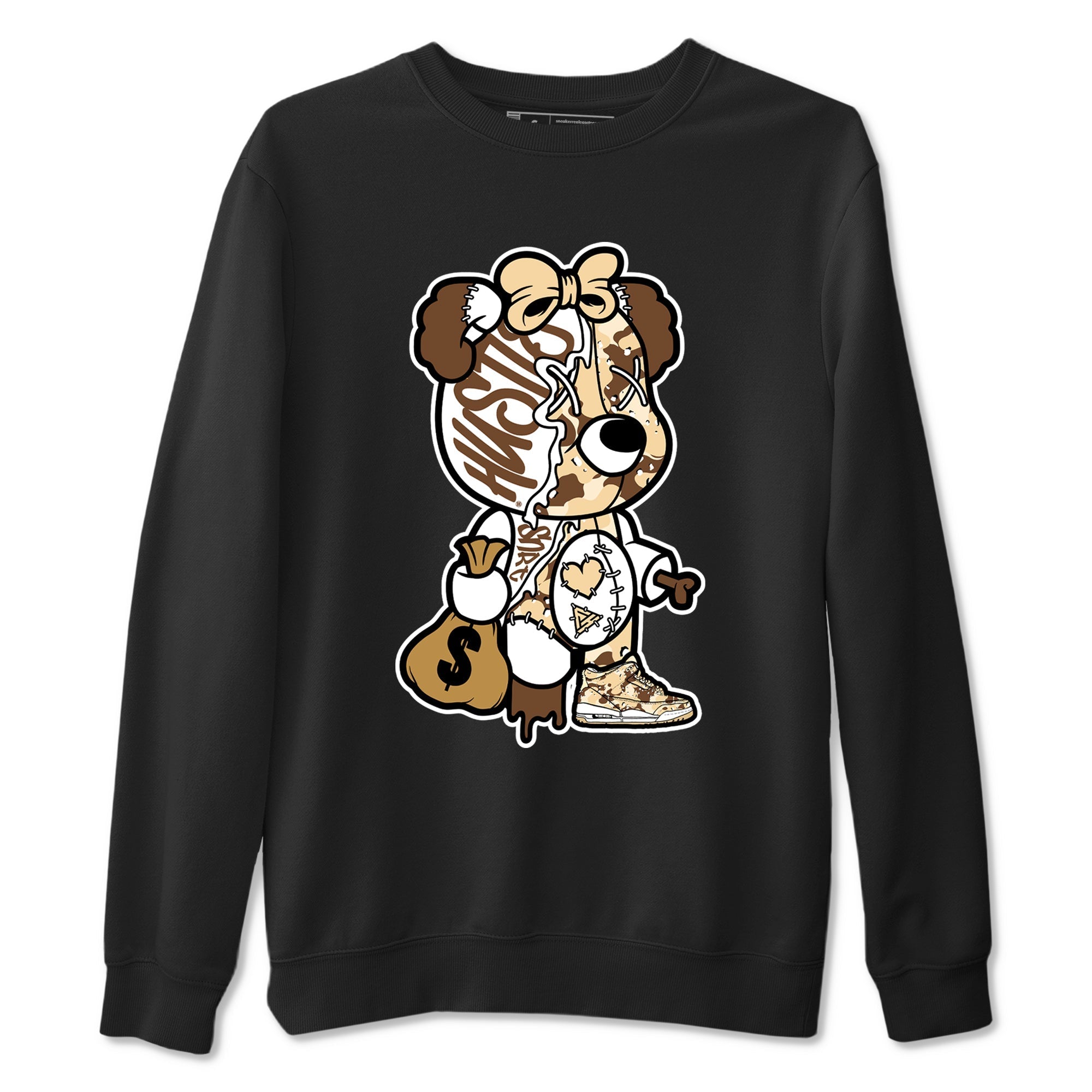 Stitched Hustle Bear snkmatch Tees - Air Jordan 3 Desert Camo