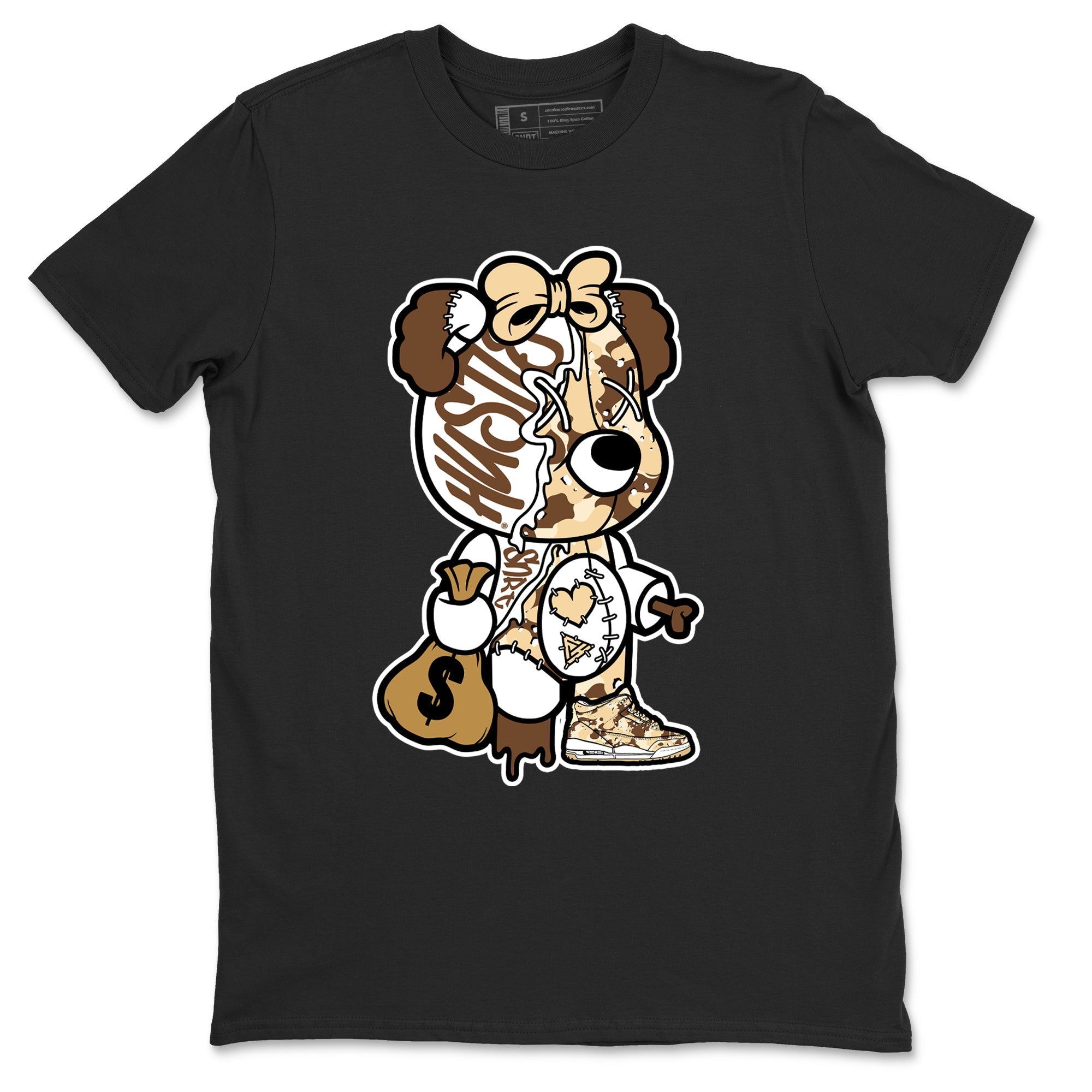 Stitched Hustle Bear snkmatch Tees - Air Jordan 3 Desert Camo