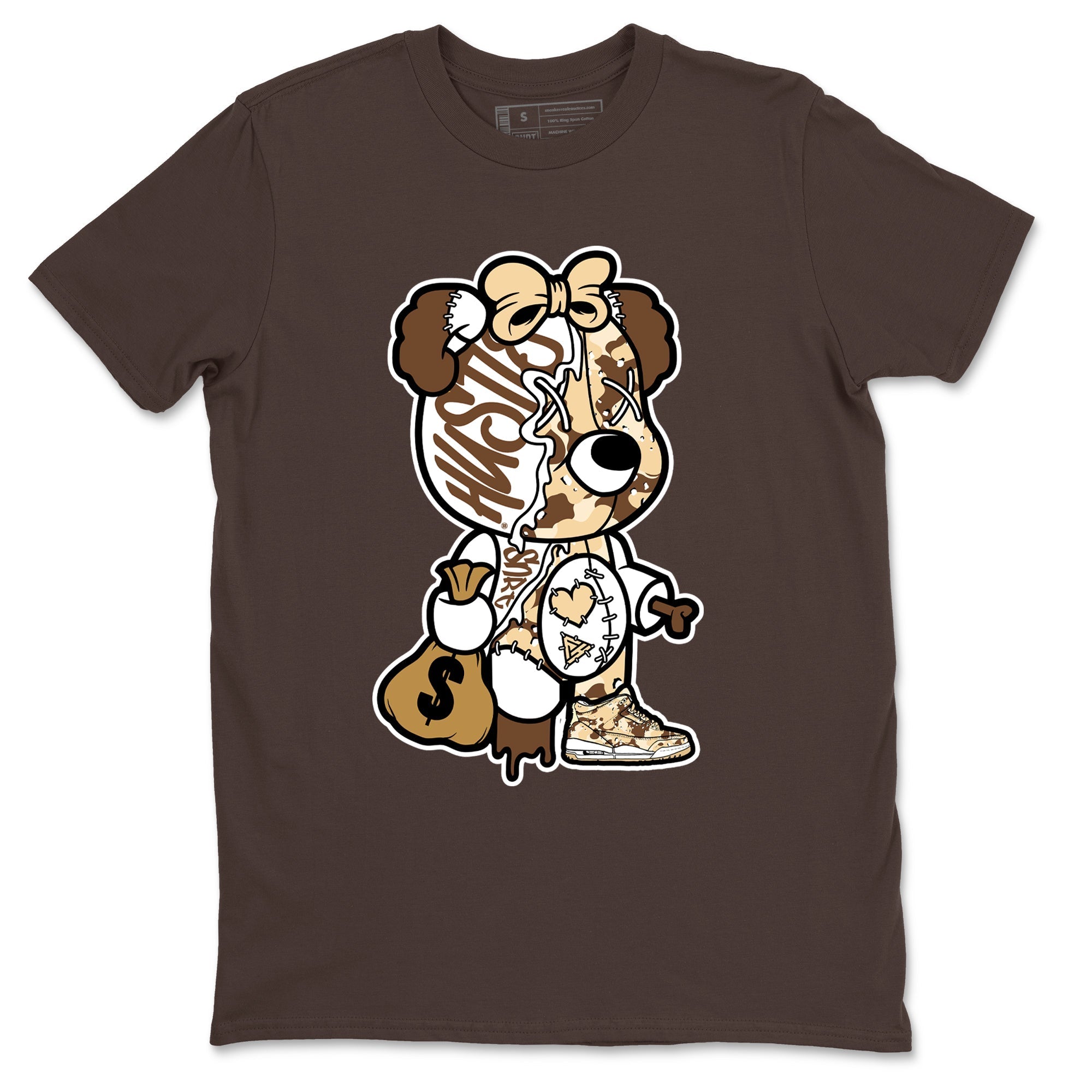 Stitched Hustle Bear snkmatch Tees - Air Jordan 3 Desert Camo