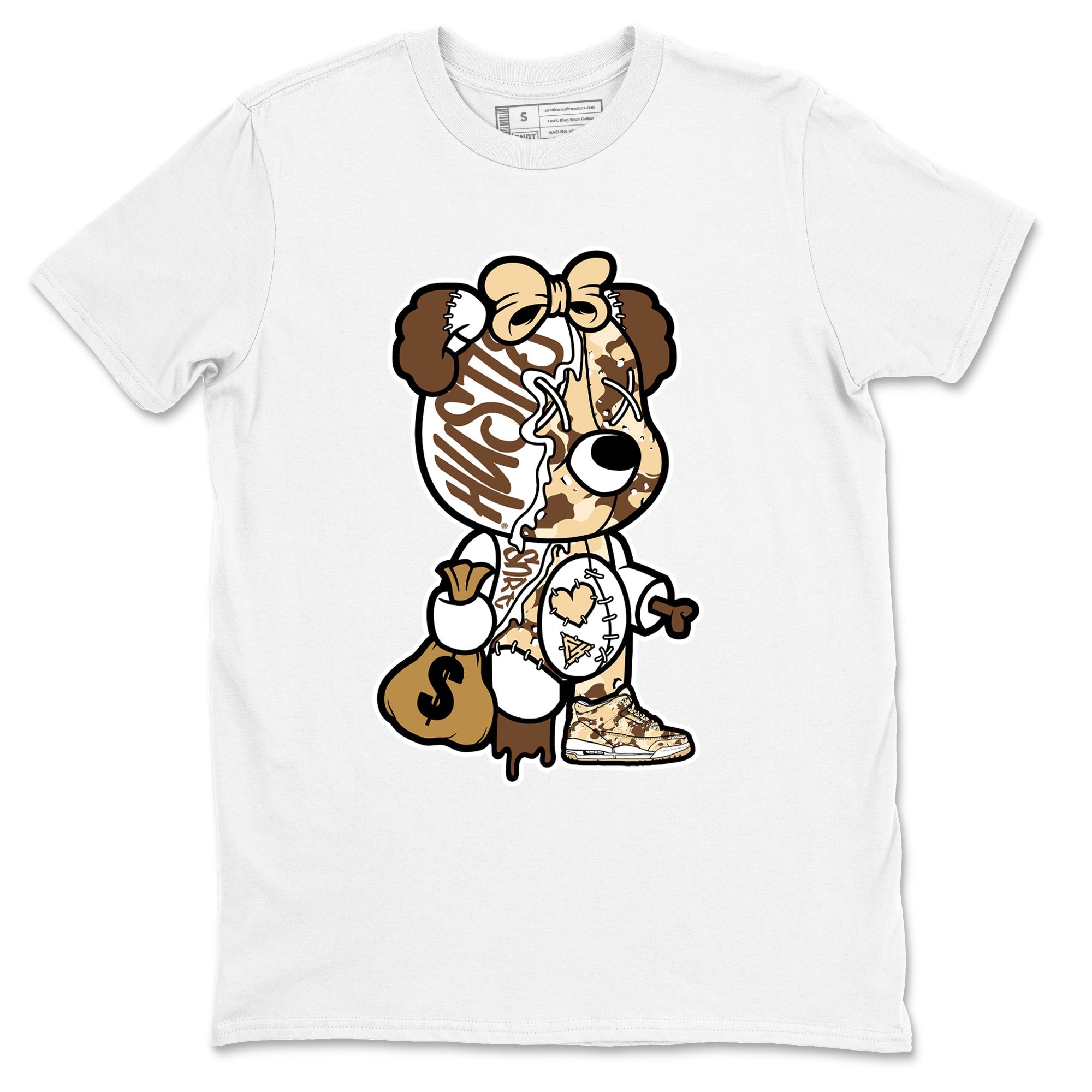 Stitched Hustle Bear snkmatch Tees - Air Jordan 3 Desert Camo