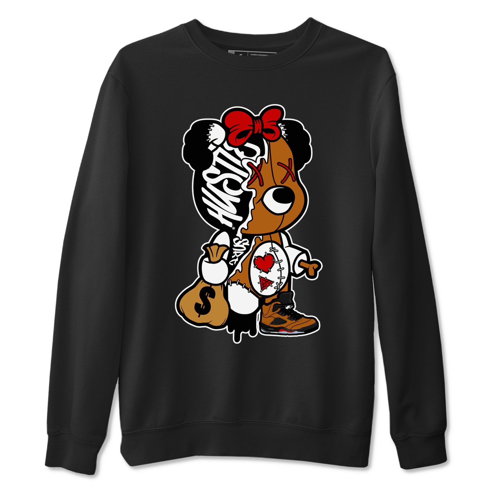 Stitched Hustle Bear snkmatch Tees - Air Jordan 5 Archaeo Brown