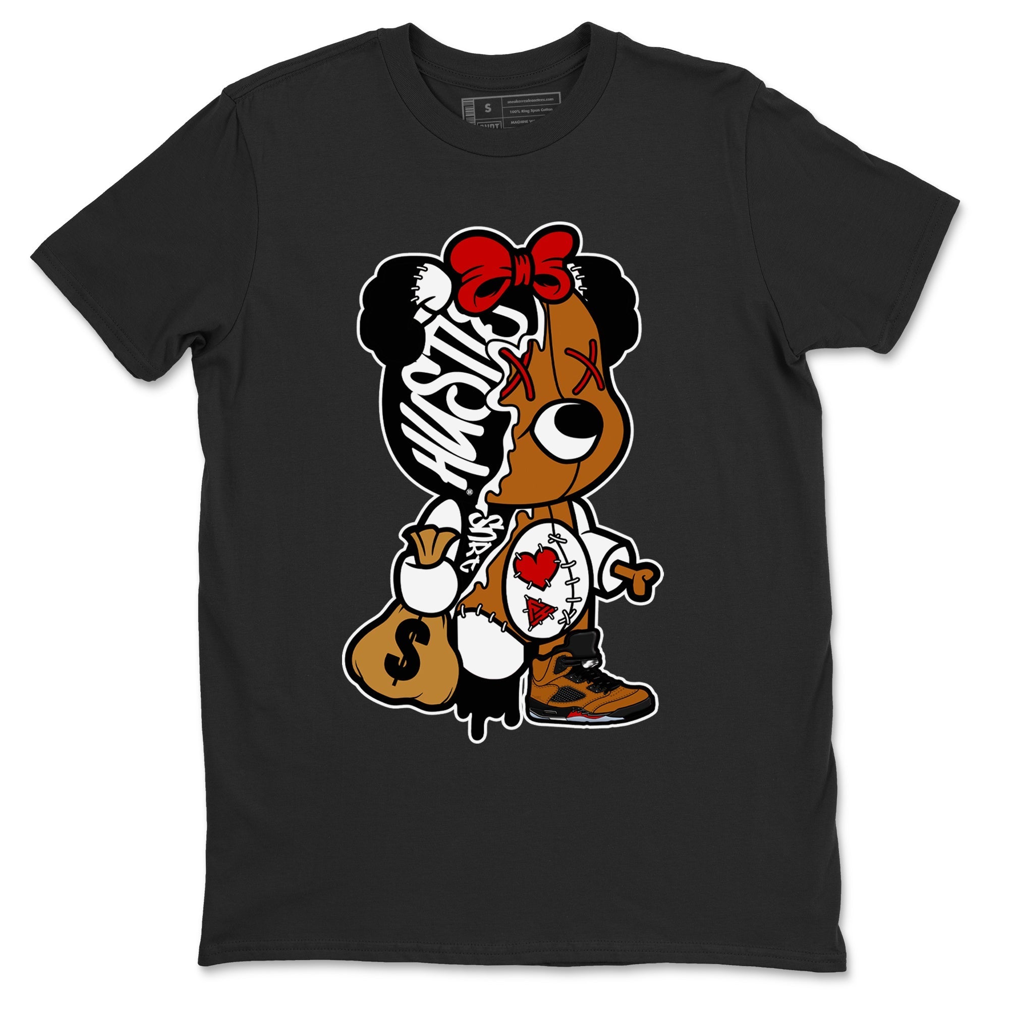 Stitched Hustle Bear snkmatch Tees - Air Jordan 5 Archaeo Brown