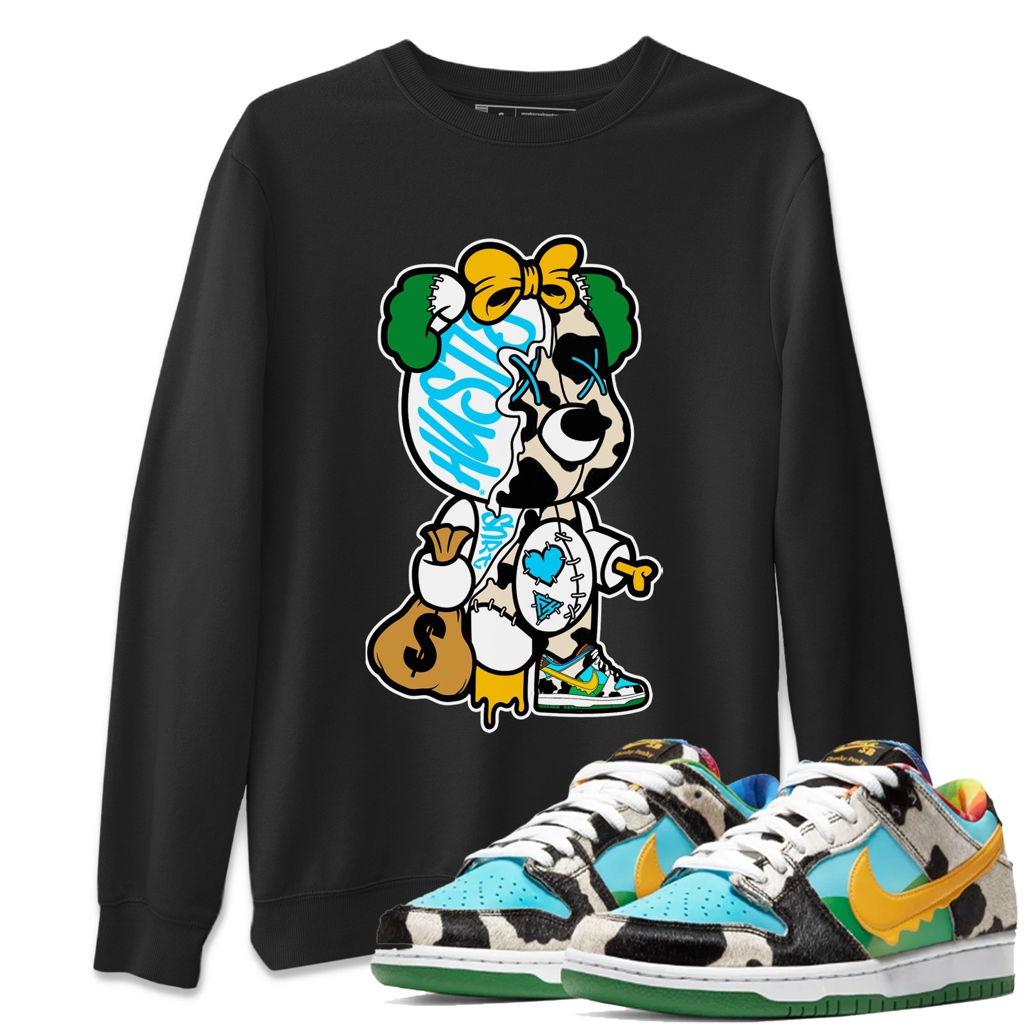 Stitched Hustle Bear Unisex Tops - Dunk Chunky Dunky