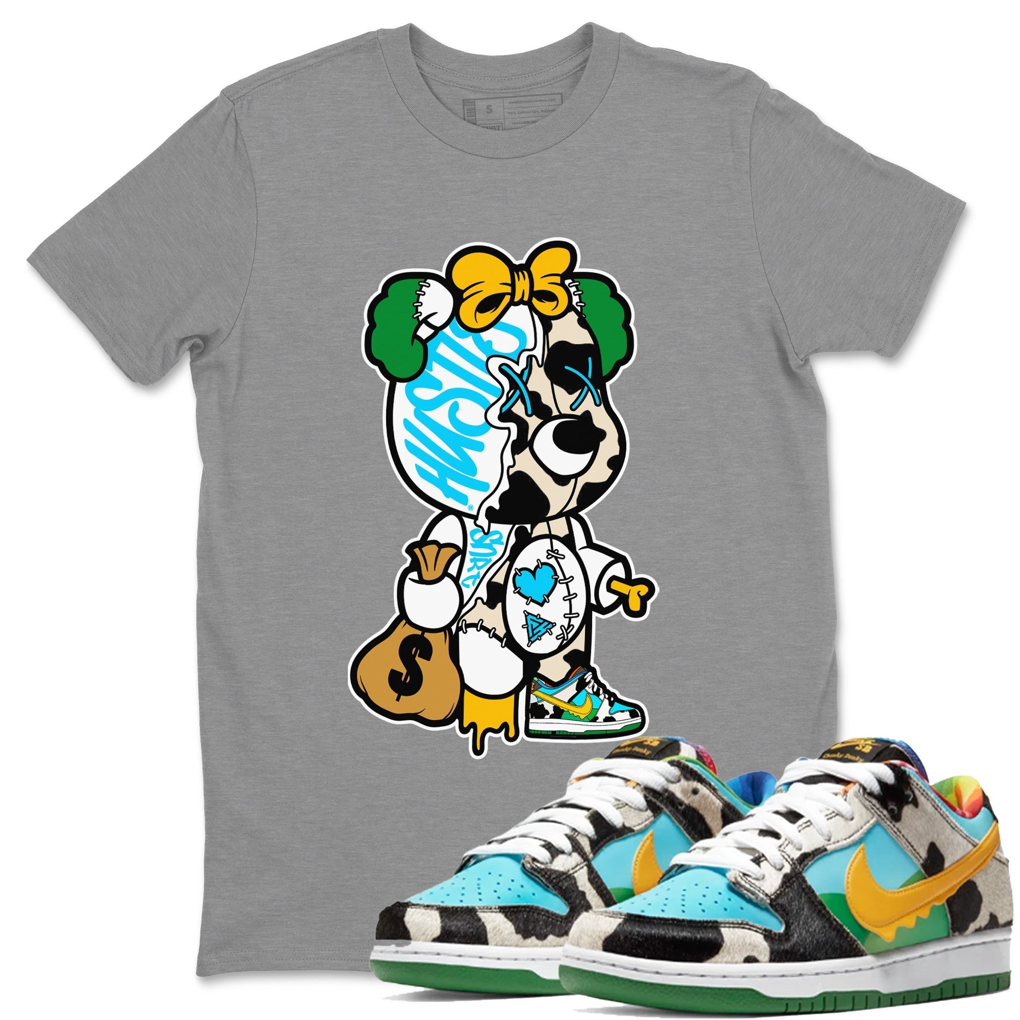Stitched Hustle Bear Unisex Tops - Dunk Chunky Dunky