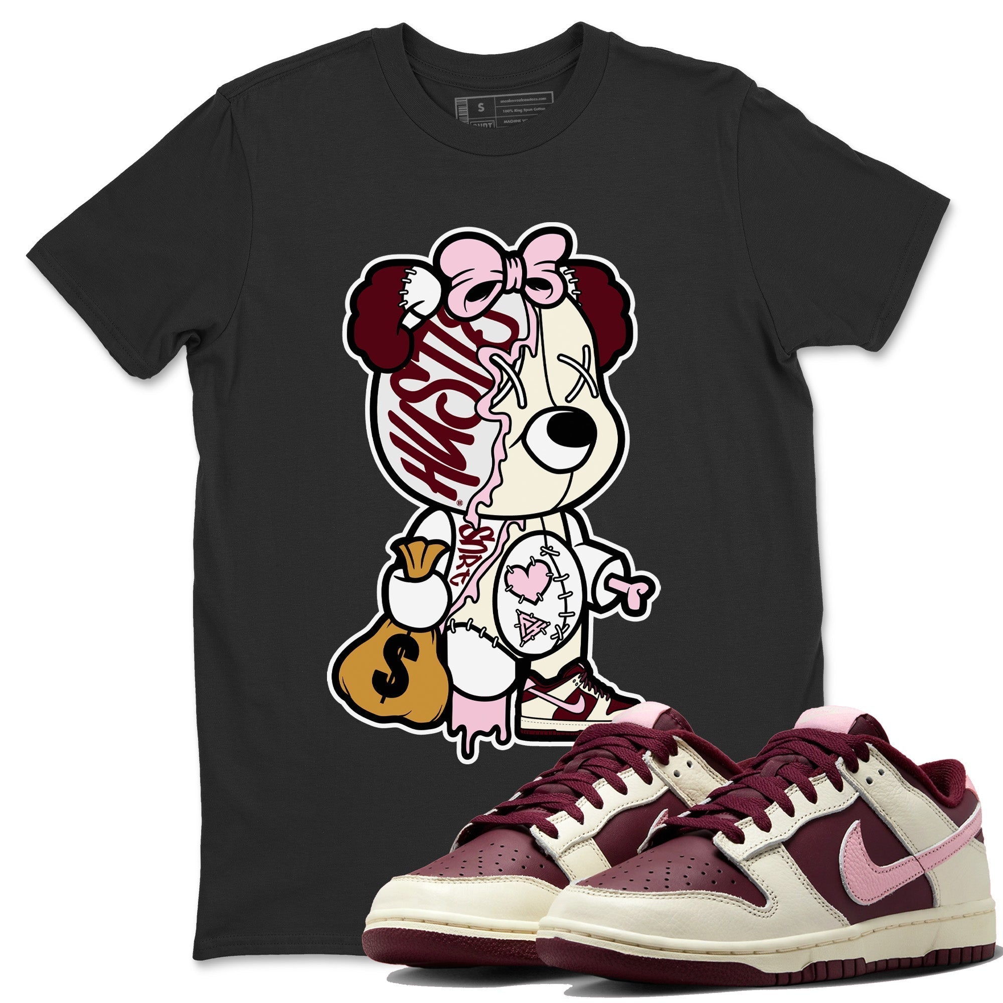Stitched Hustle Bear Unisex Tops - Dunk Valentines Day