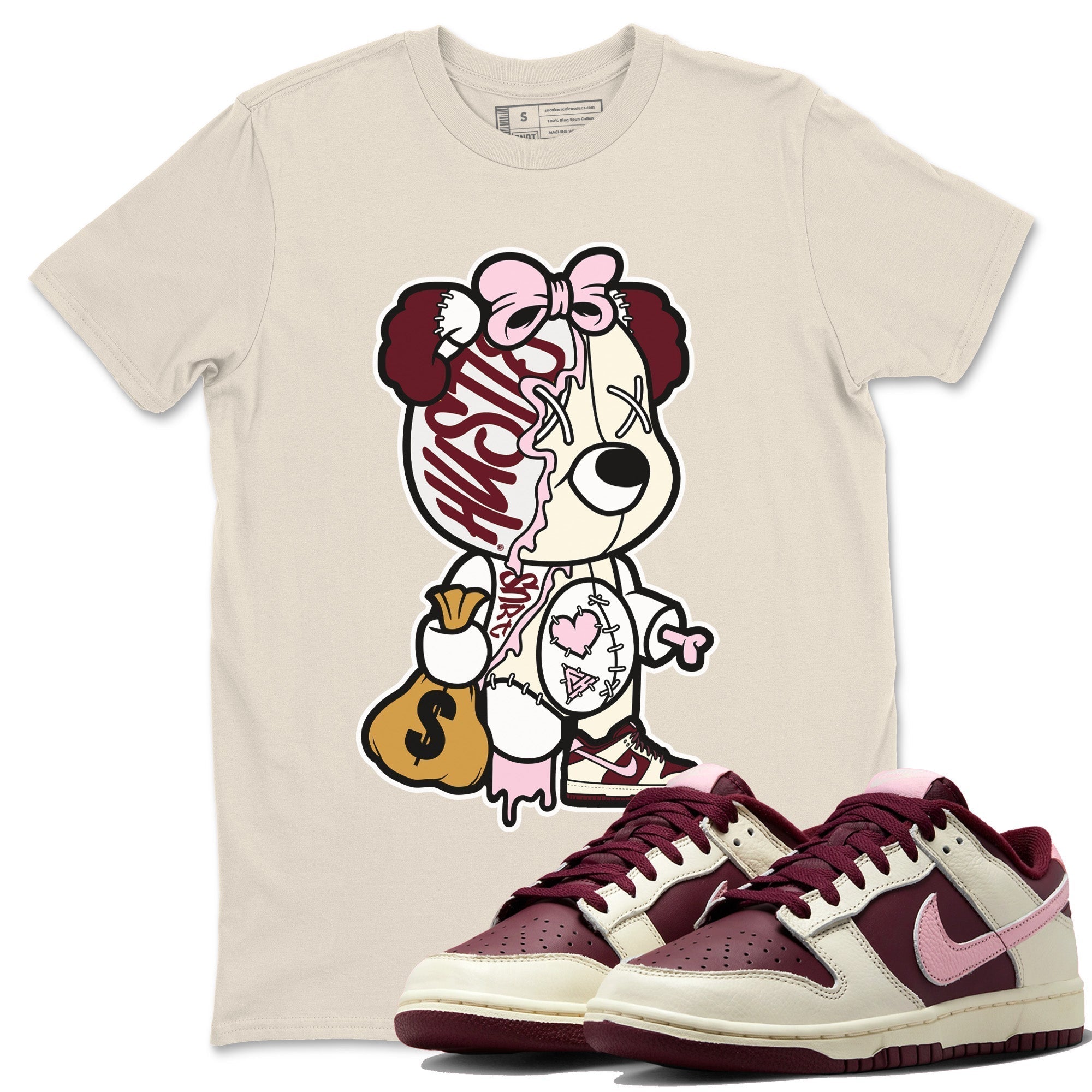 Stitched Hustle Bear Unisex Tops - Dunk Valentines Day