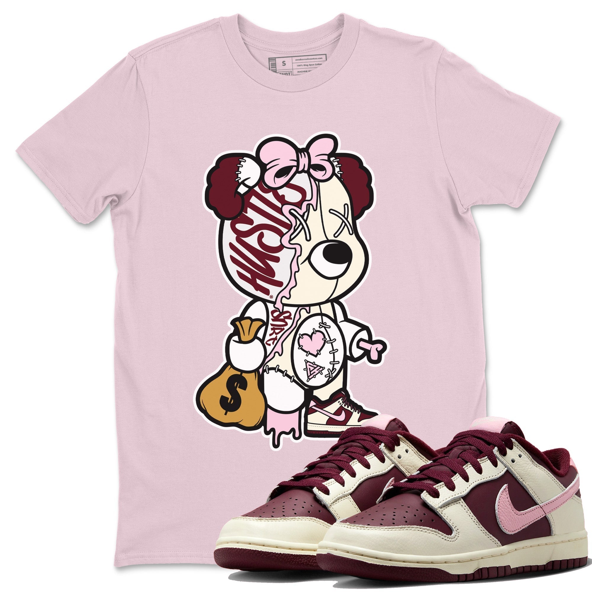 Stitched Hustle Bear Unisex Tops - Dunk Valentines Day