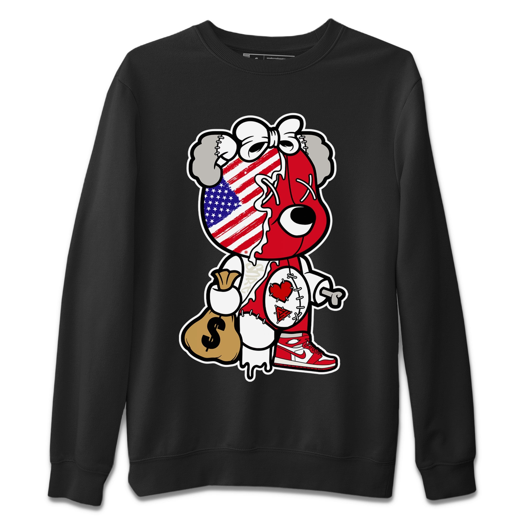 Stitched Hustle Bear Unisex Tops - Air Jordan 1 Newstalgia