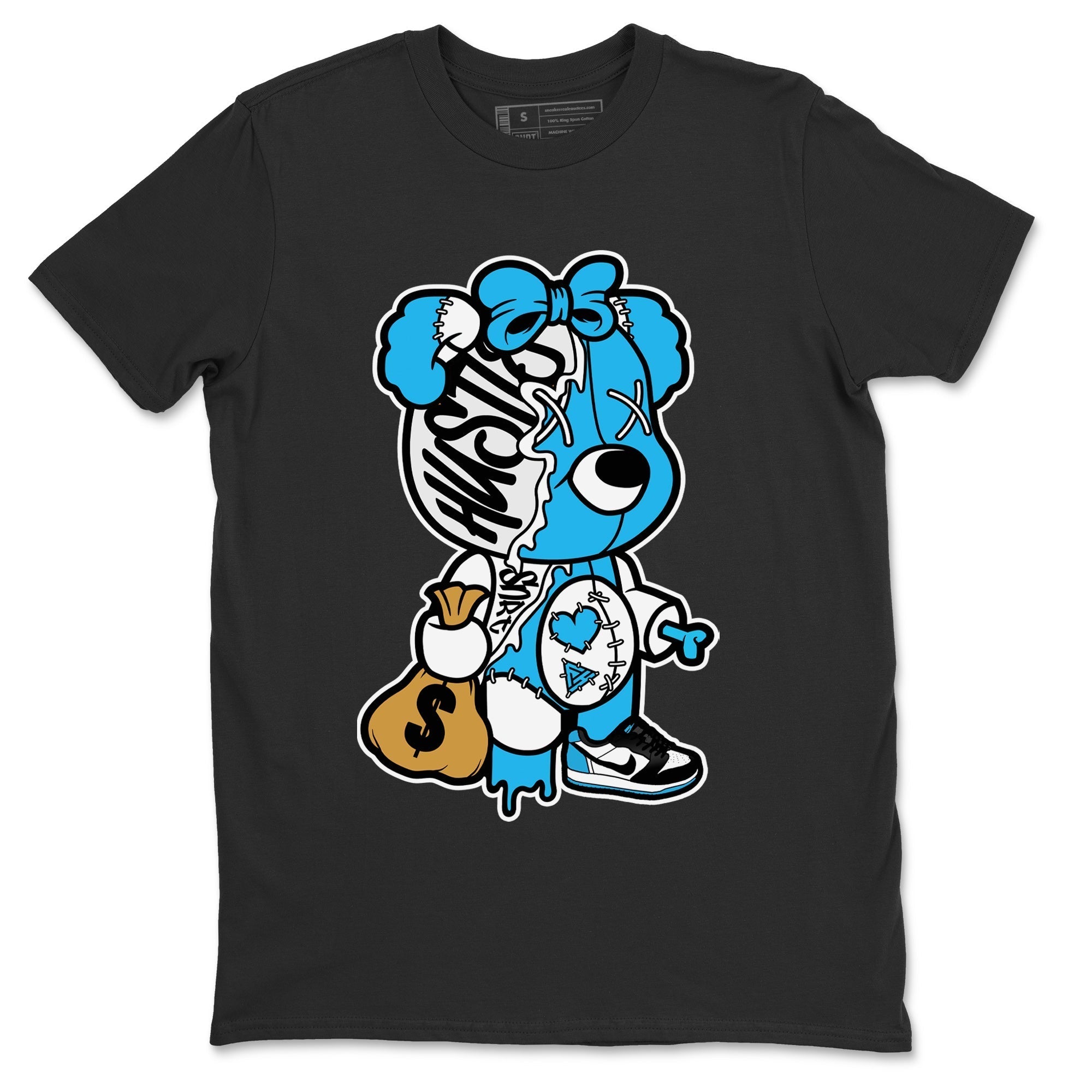 Stitched Hustle Bear Unisex Tops - Air Jordan 1 Powder Blue