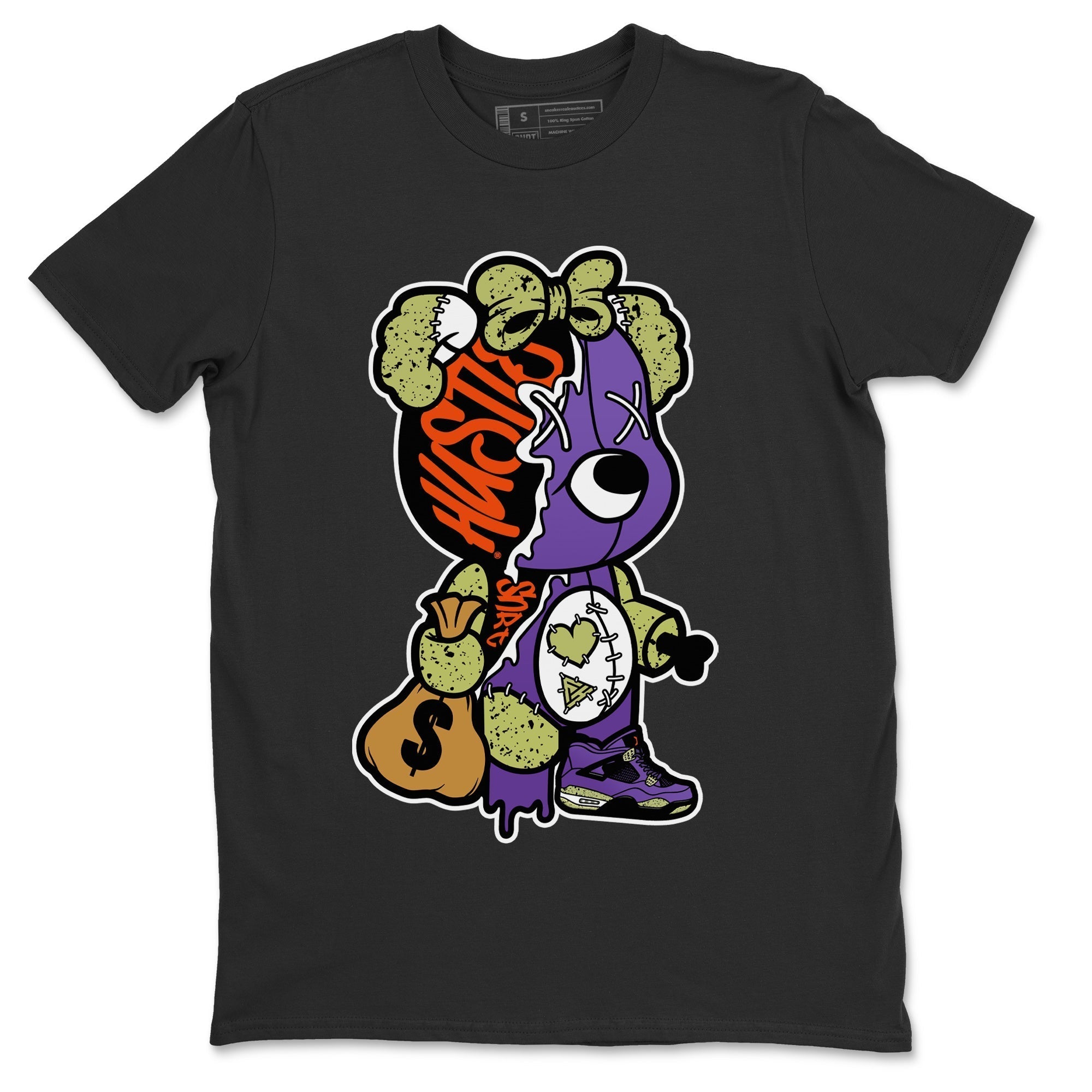 Stitched Hustle Bear Unisex Tops - Air Jordan 4 Canyon Purple
