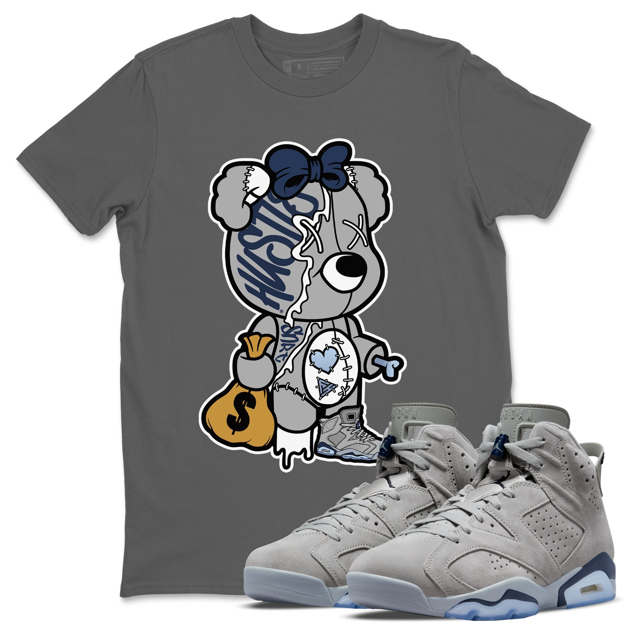 Stitched Hustle Bear Unisex Tops - Air Jordan 6 Georgetown