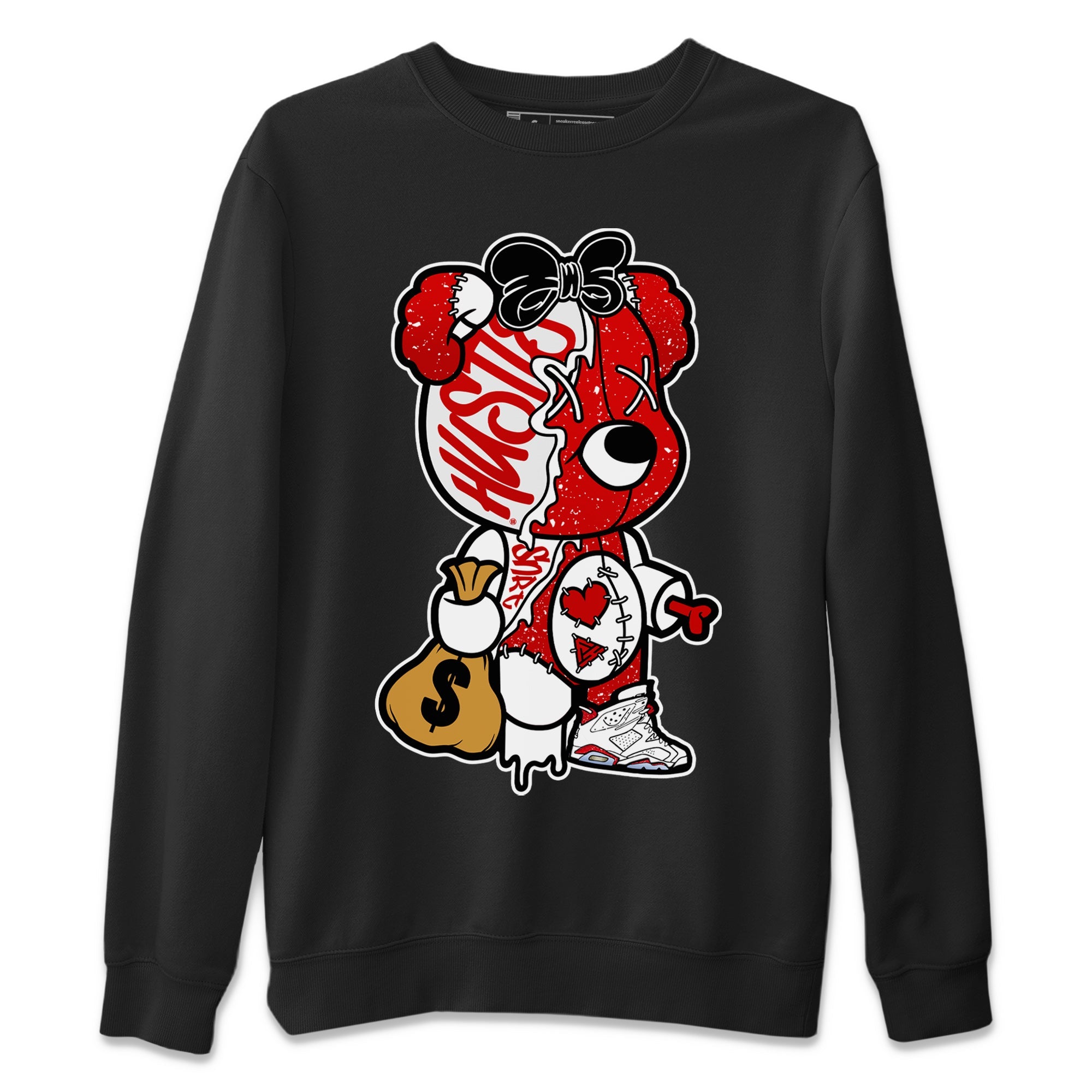 Stitched Hustle Bear Unisex Tops - Air Jordan 6 Red Velvet Cookies