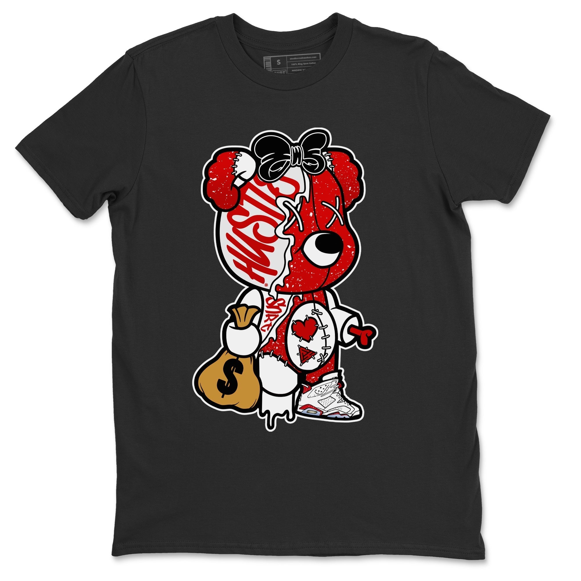Stitched Hustle Bear Unisex Tops - Air Jordan 6 Red Velvet Cookies