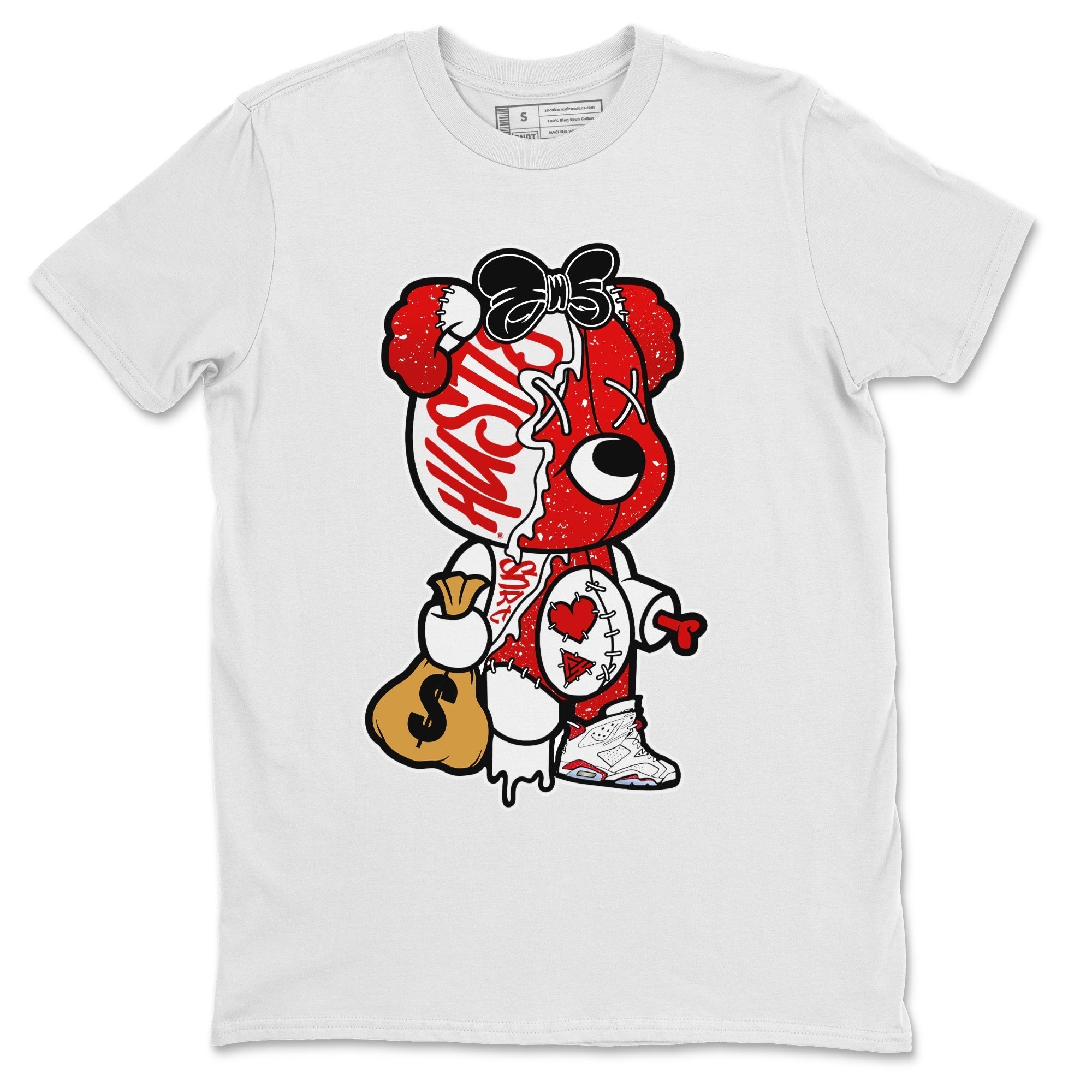 Stitched Hustle Bear Unisex Tops - Air Jordan 6 Red Velvet Cookies