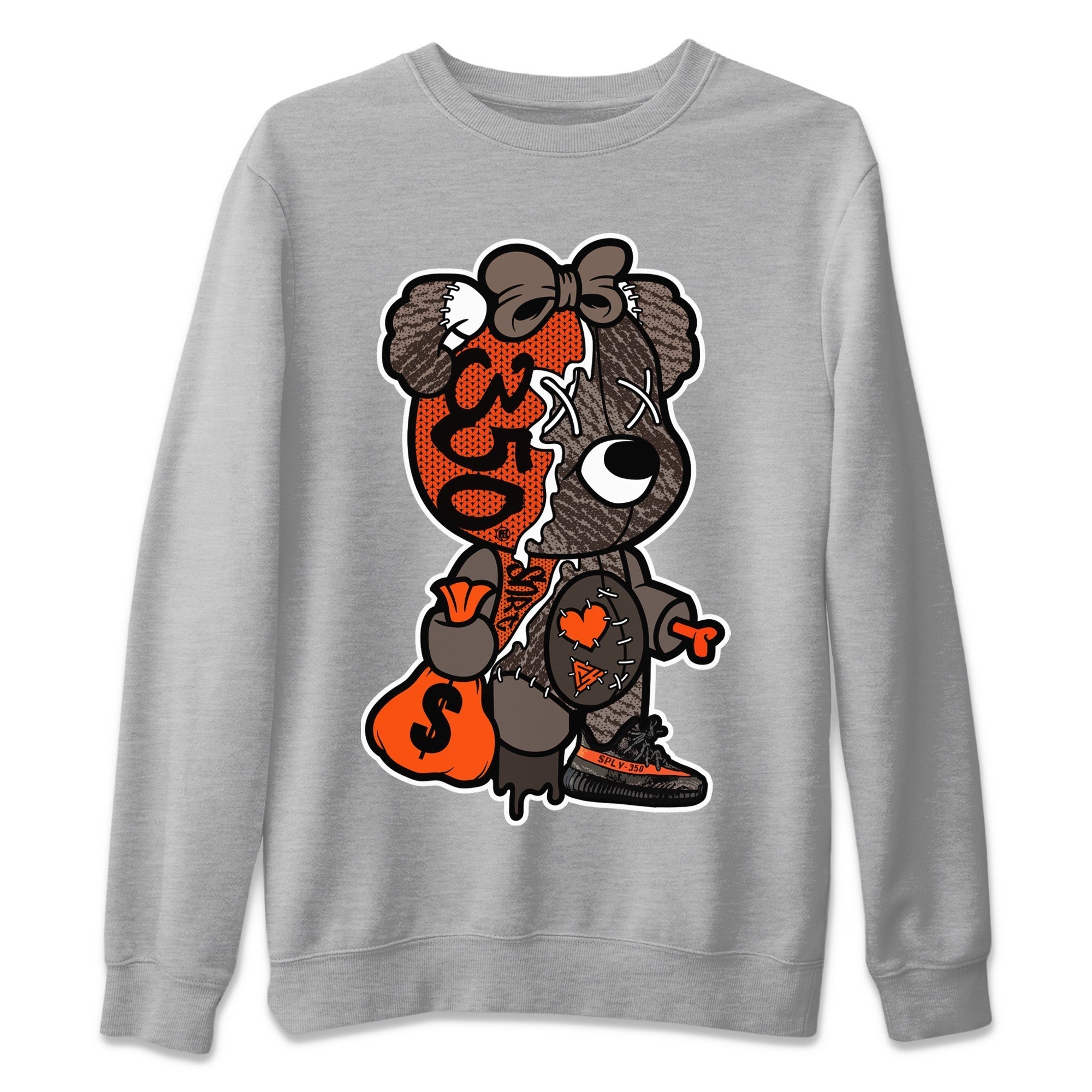 Stitched Hustle Bear Unisex Tops - Yeezy 350 Carbon Beluga