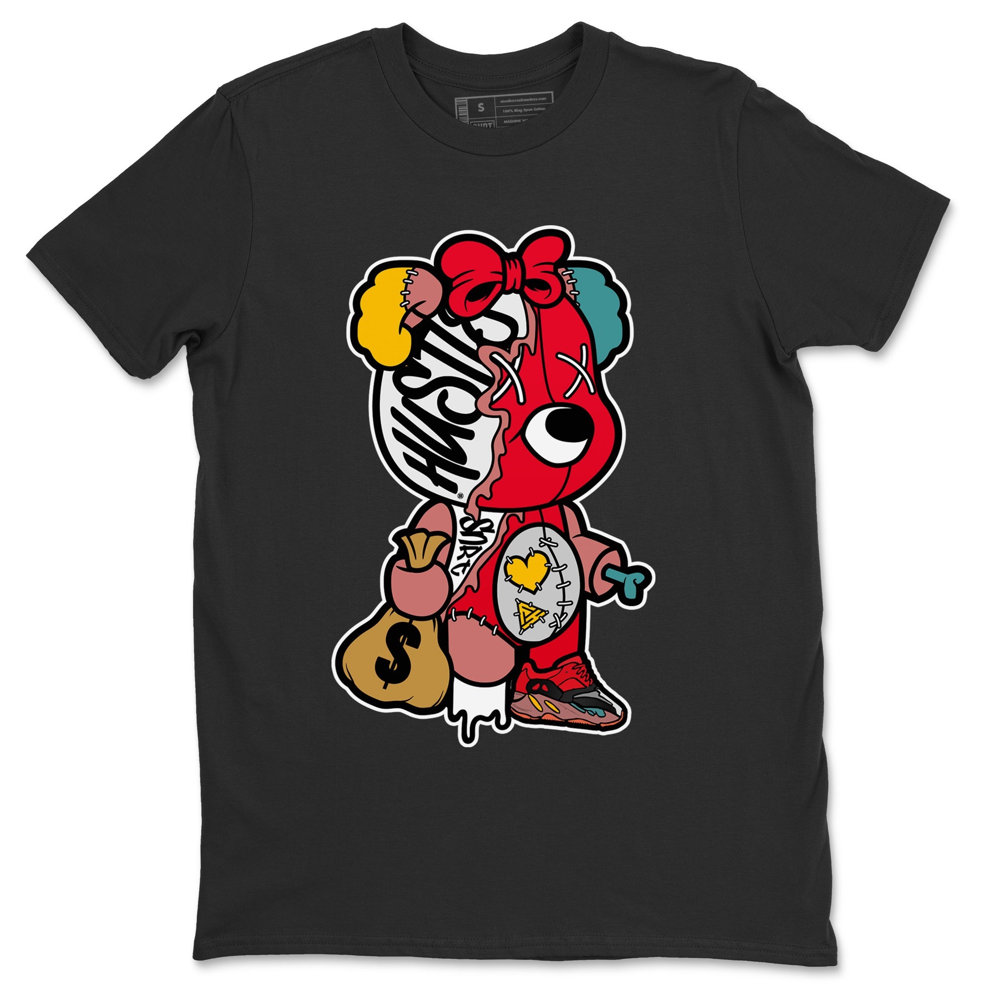 Stitched Hustle Bear Unisex Tops - Yeezy 700 Hi-Res Red