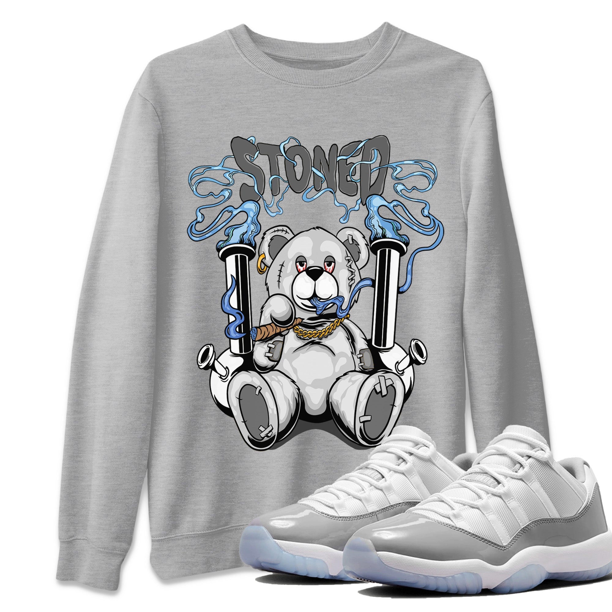 Stoned Bear Unisex Tops - Air Jordan 11 White Cement