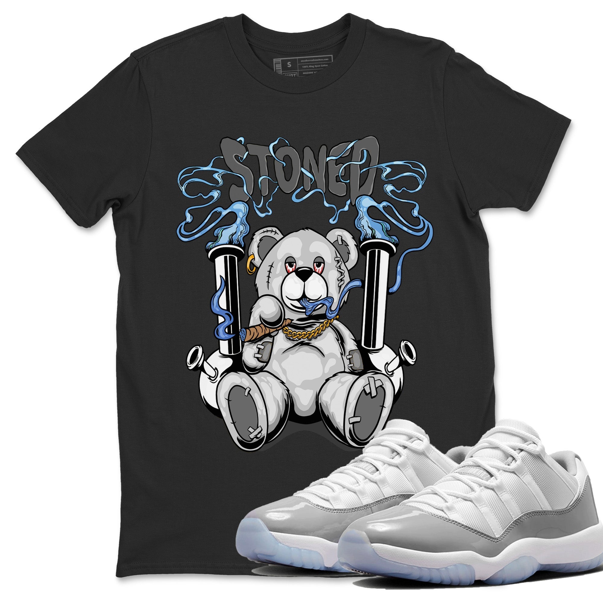 Stoned Bear Unisex Tops - Air Jordan 11 White Cement