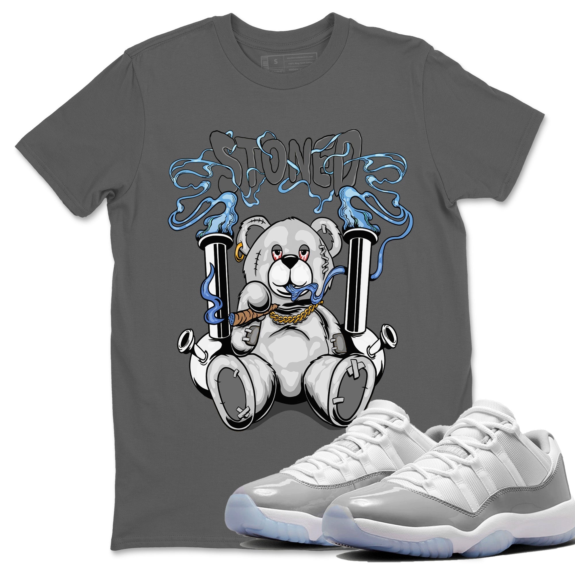 Stoned Bear Unisex Tops - Air Jordan 11 White Cement