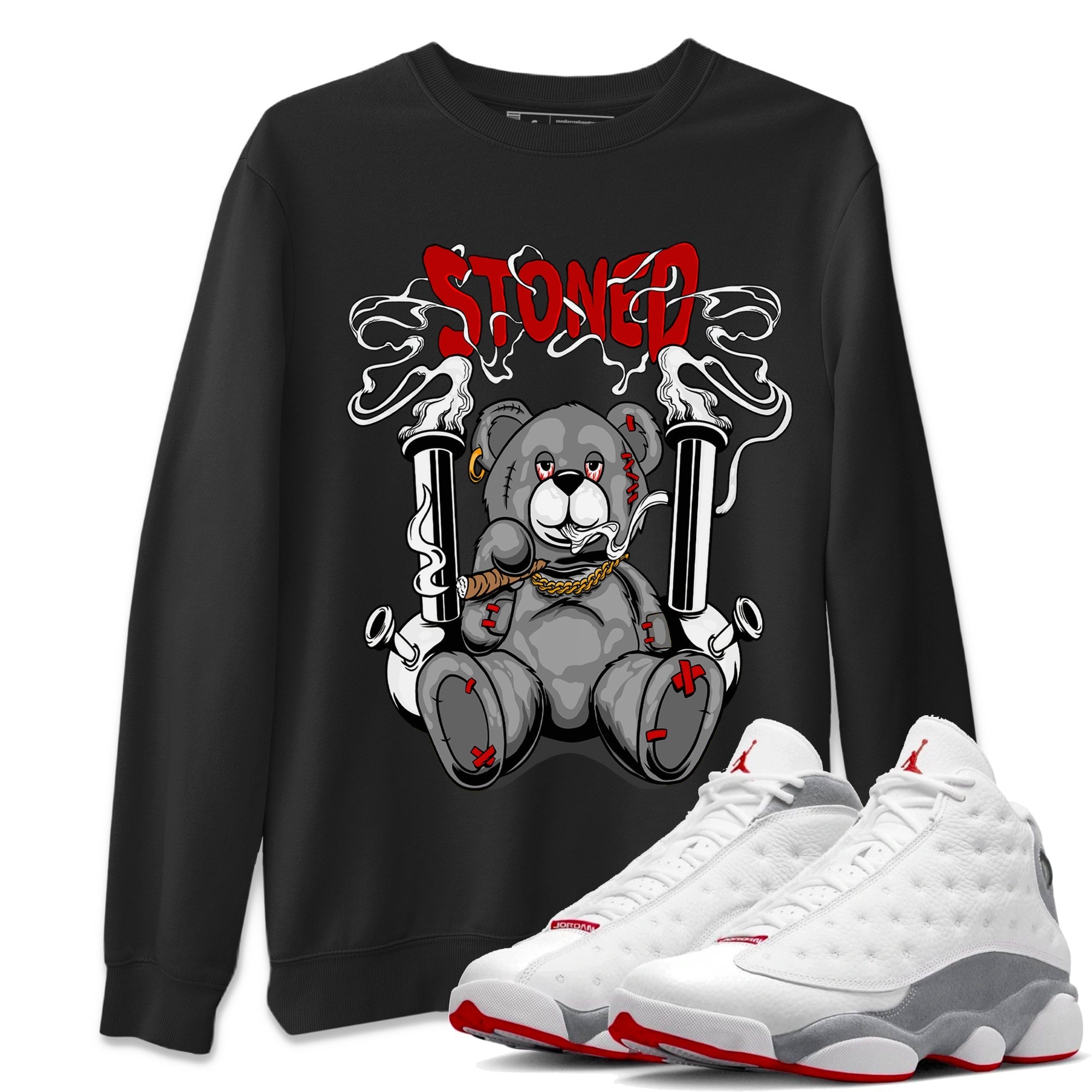 Stoned Bear Unisex Tops - Air Jordan 13 Wolf Grey