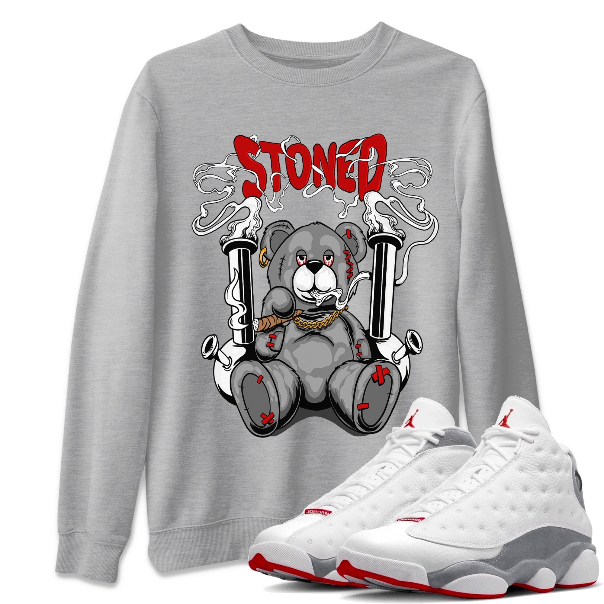 Stoned Bear Unisex Tops - Air Jordan 13 Wolf Grey